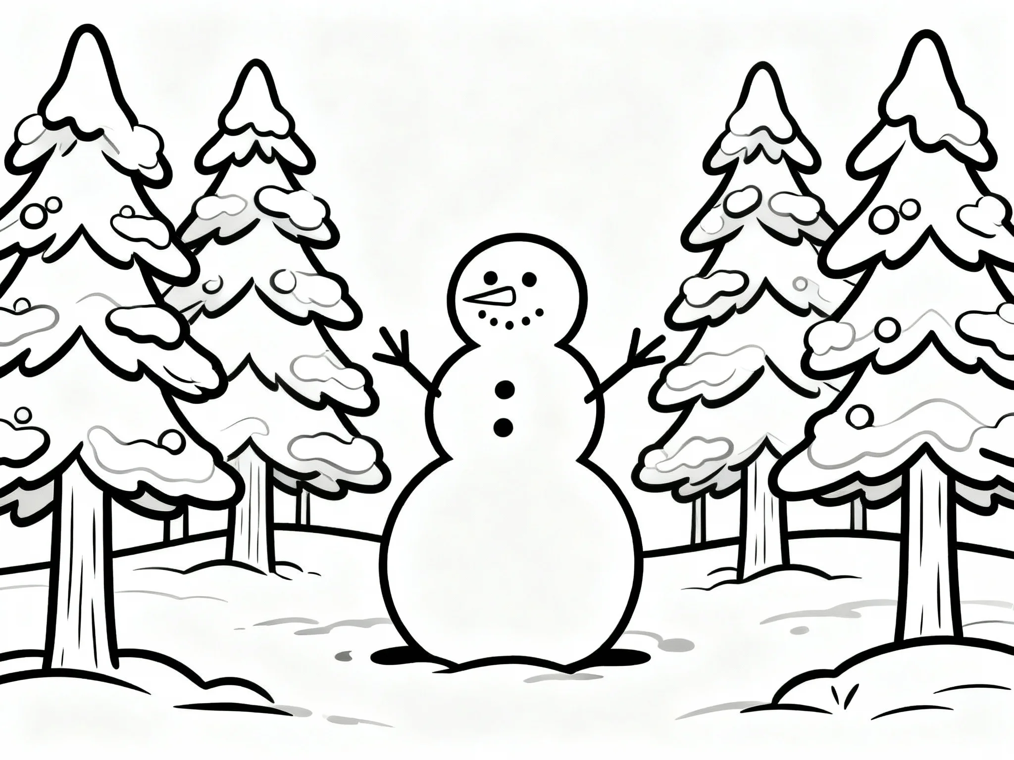 Snowman in Forest