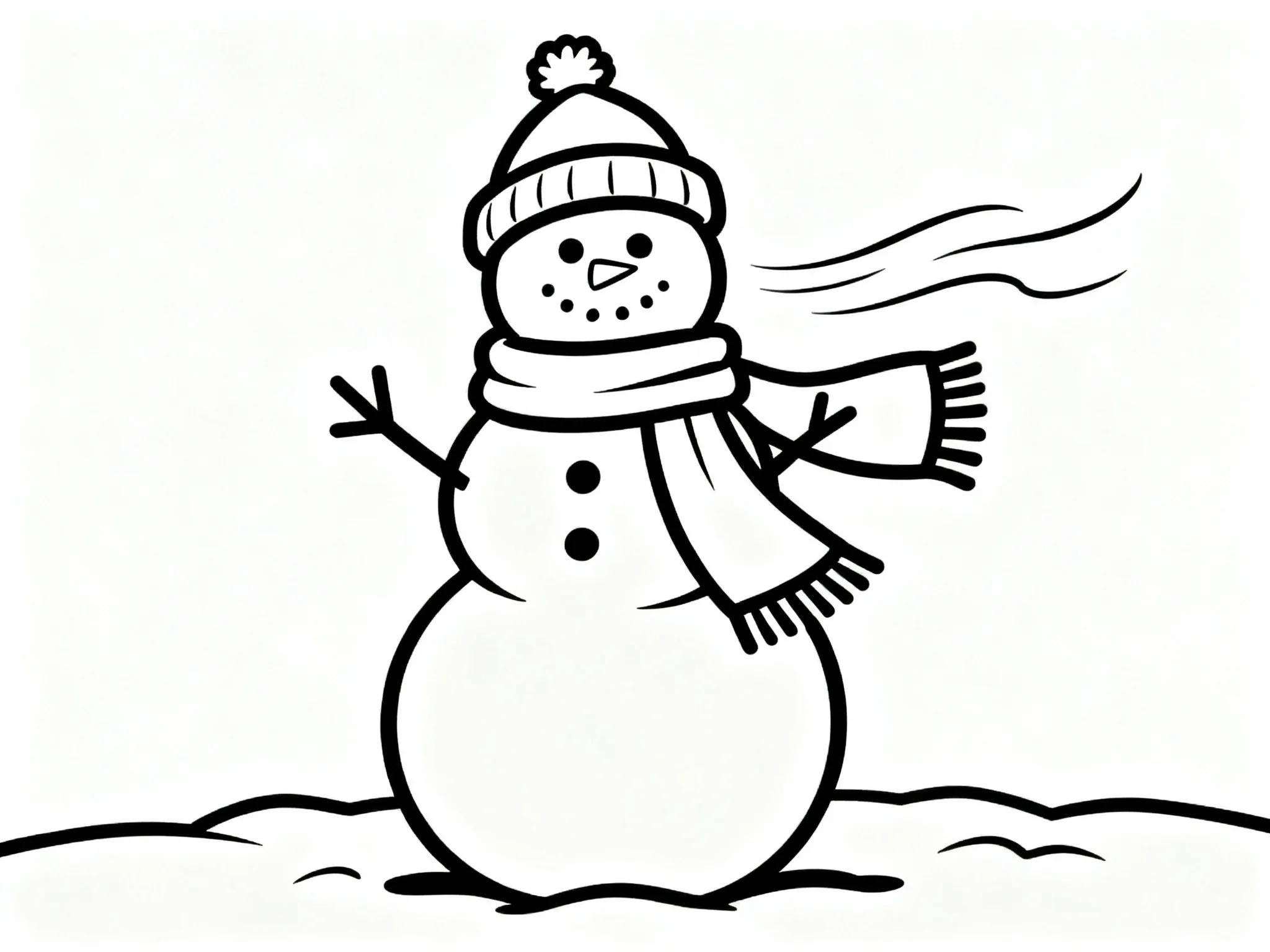 Snowman with Wind Lines