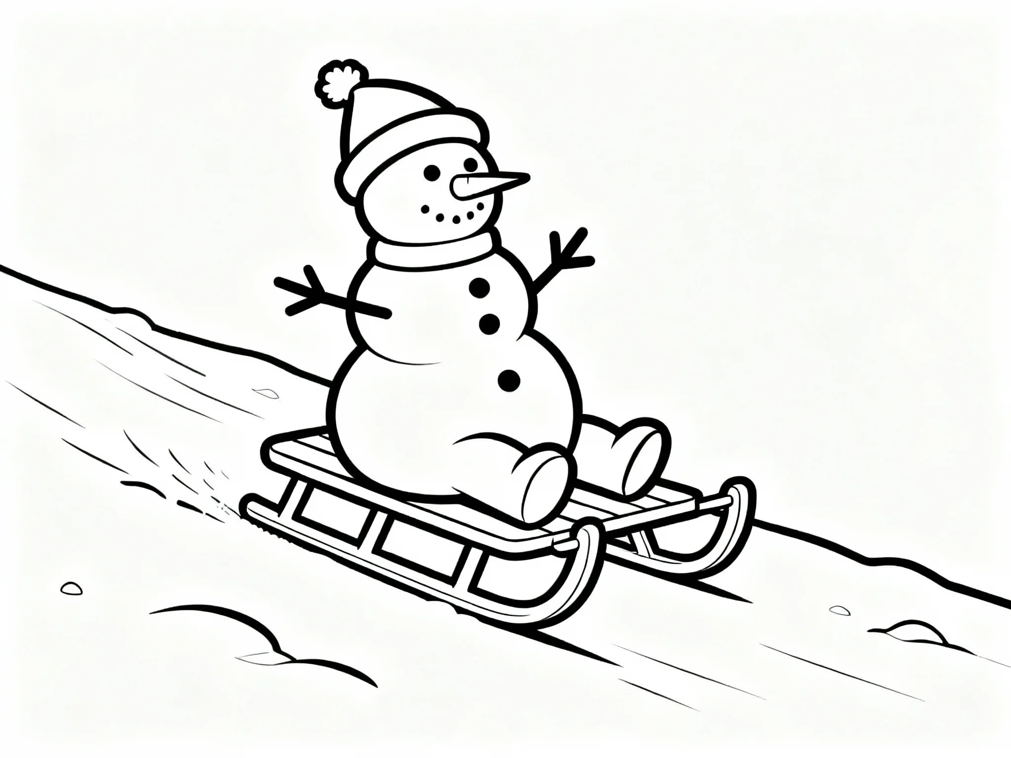 Snowman Sledding