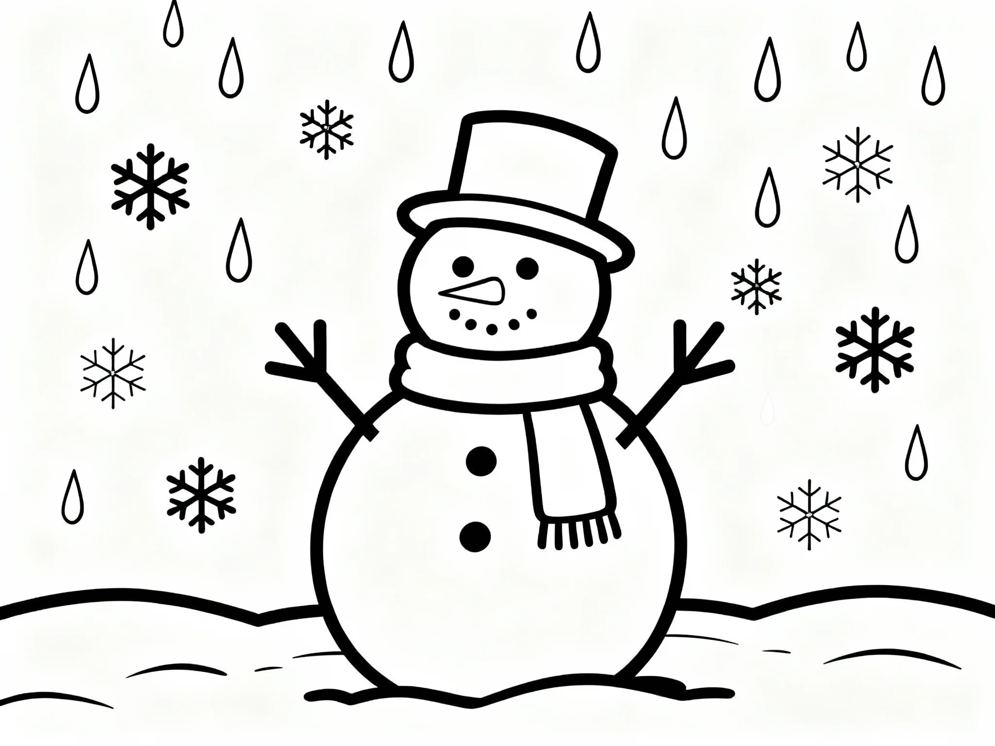 Snowman with Snow Falling