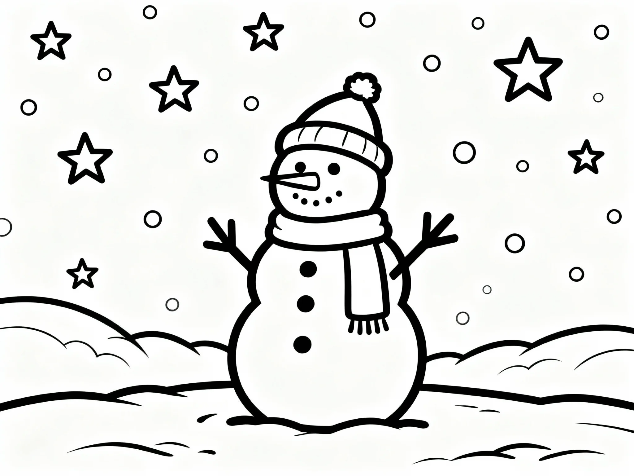 Snowman with Stars