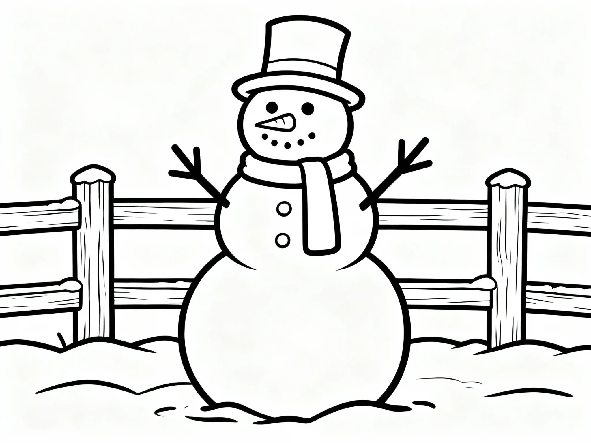 Snowman with Fence