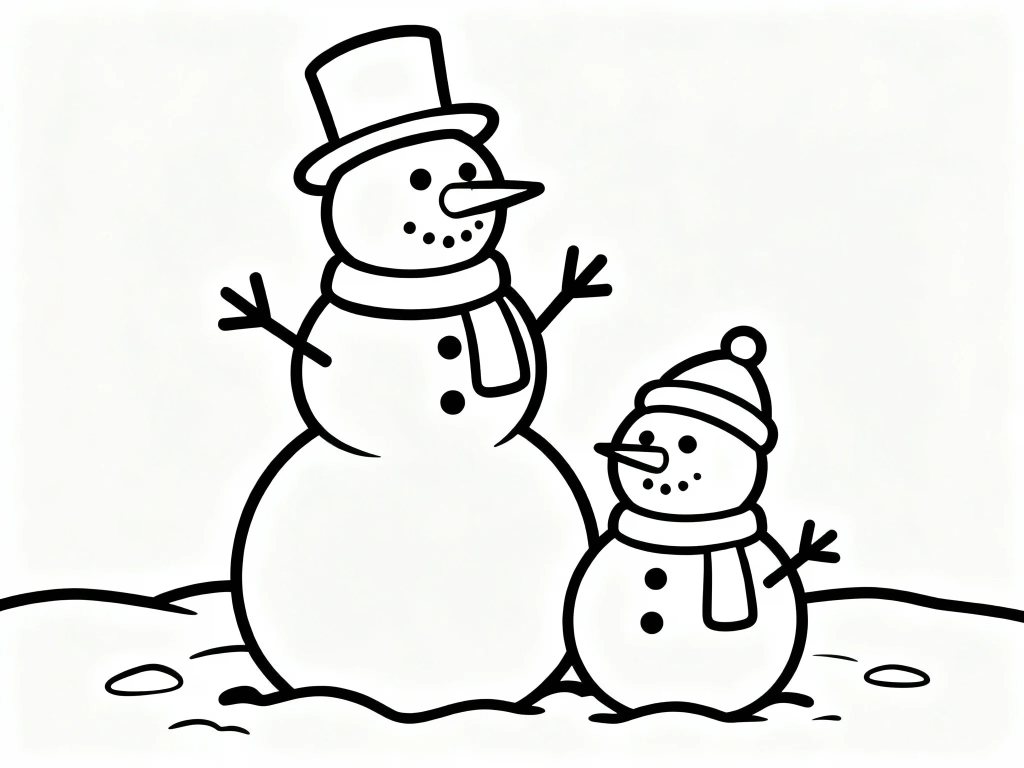 Snowman Building Friends
