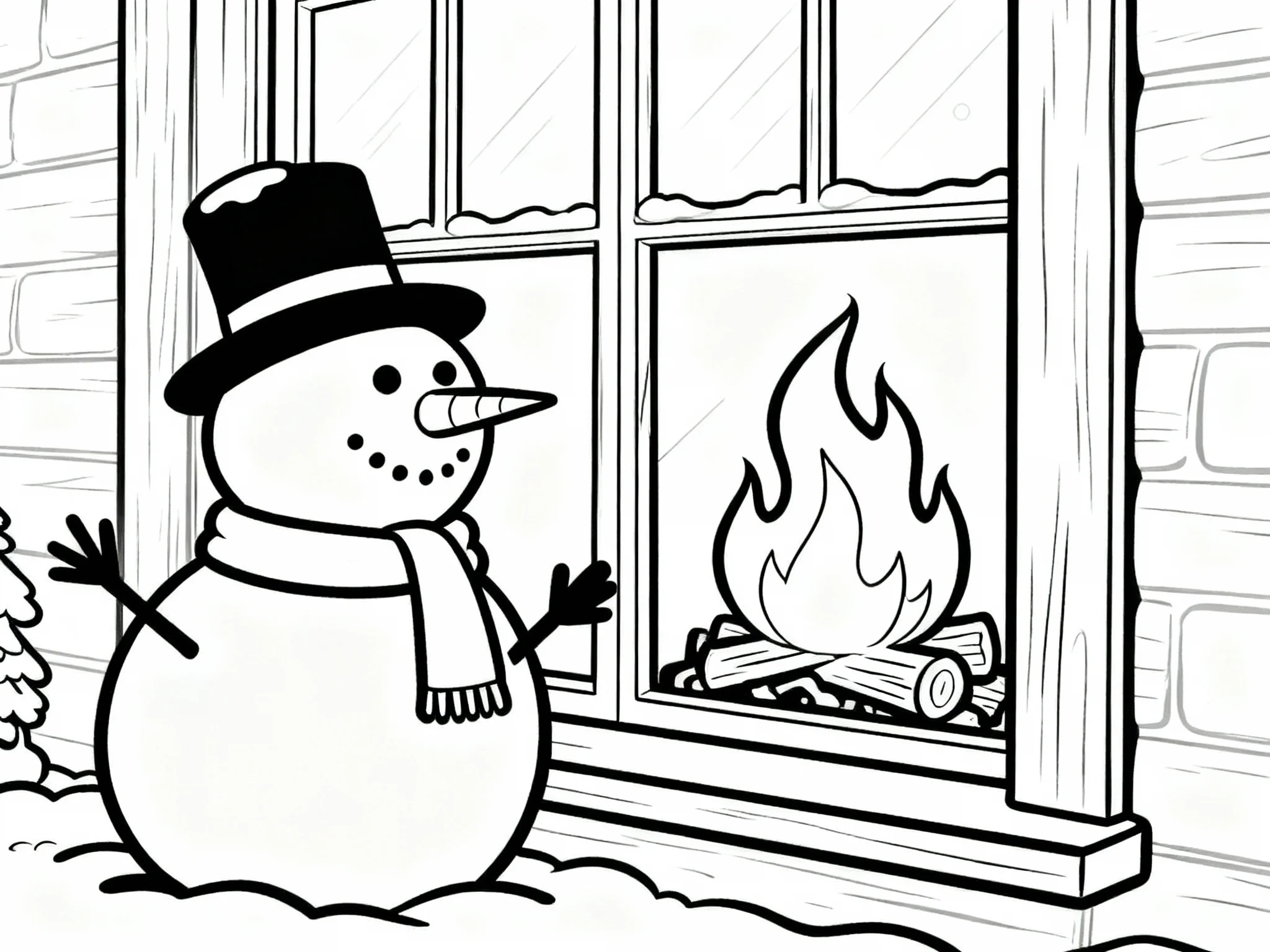 Snowman with Fireplace