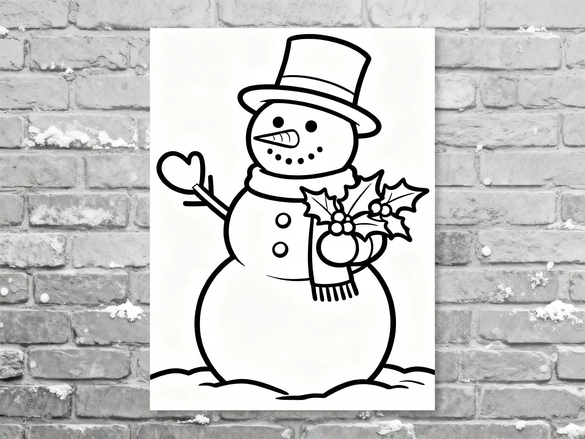 Snowman with Holly