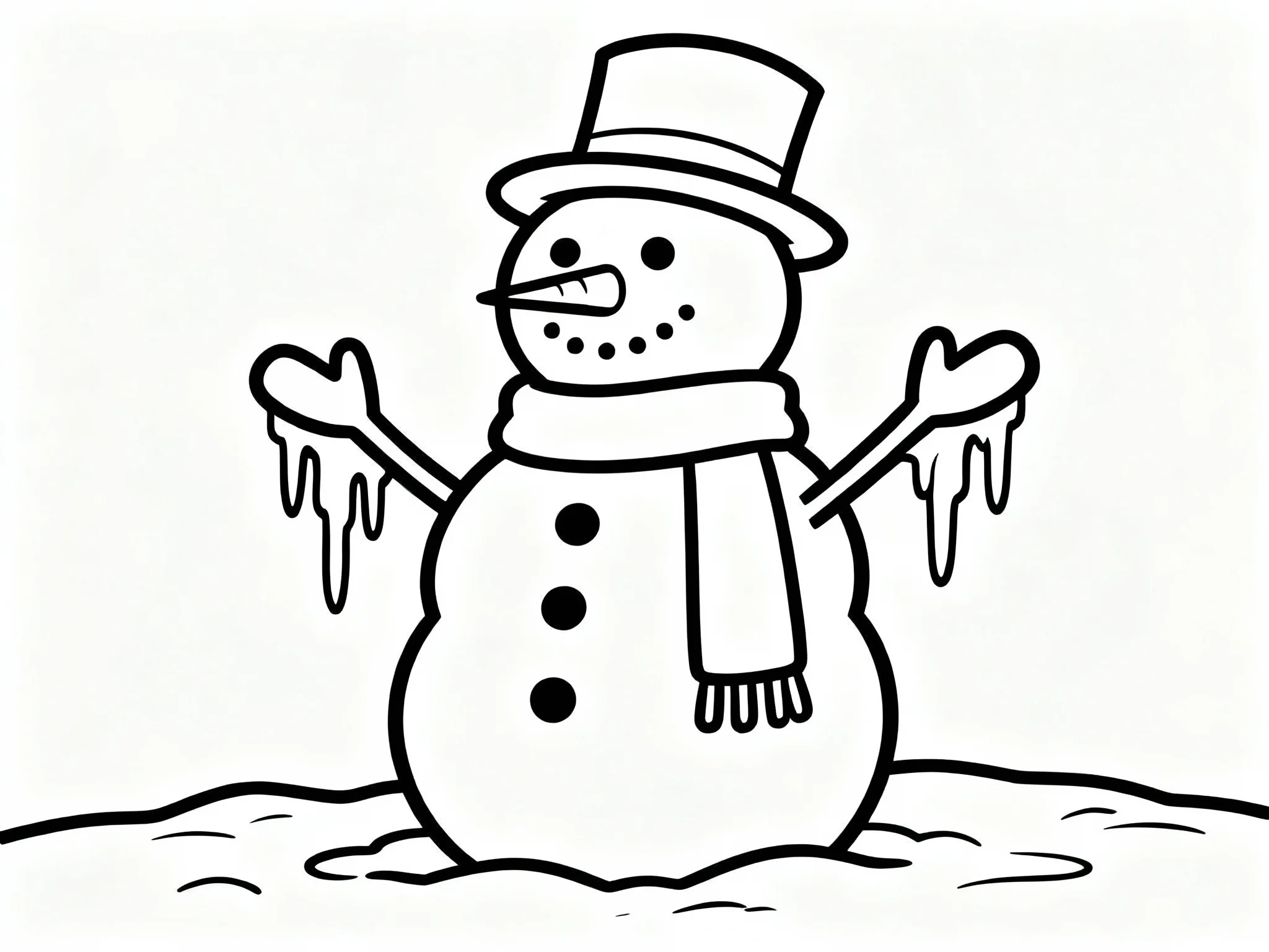 Snowman with Ice Icicles