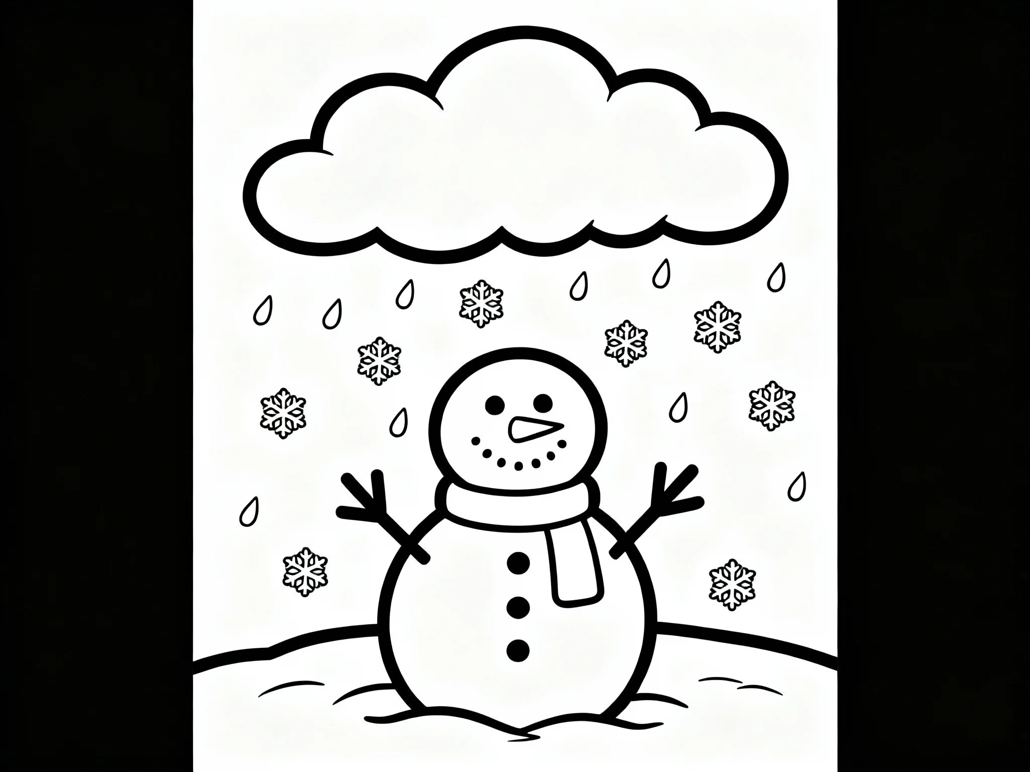 Snowman with Snow Clouds