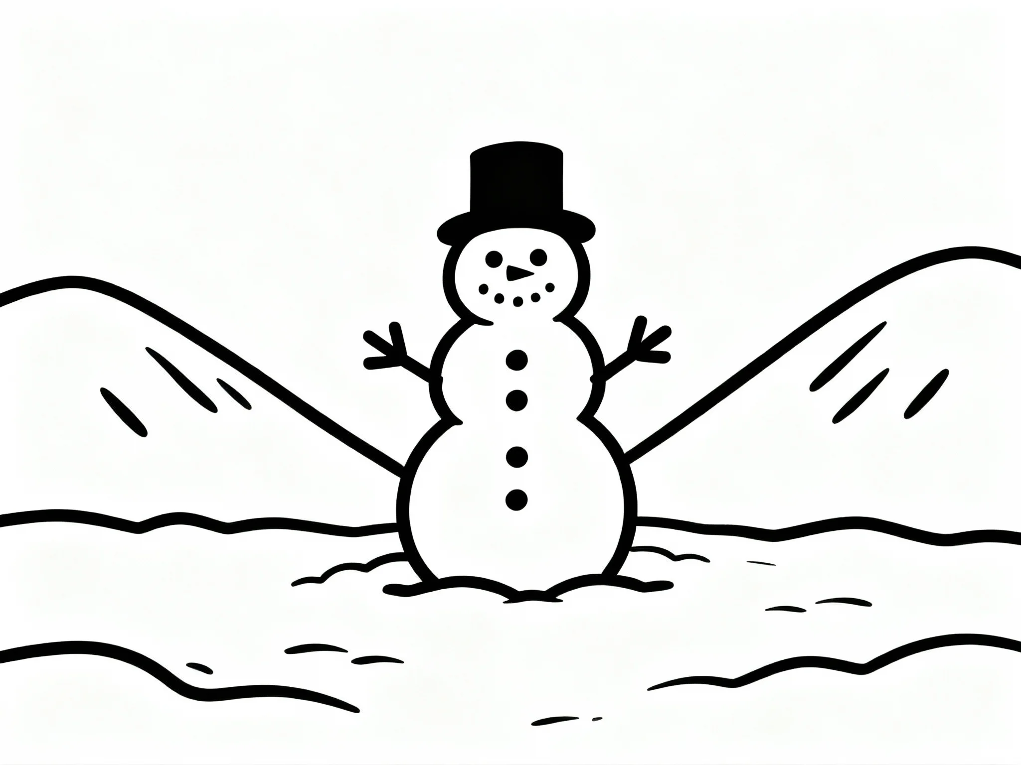 Snowman in Valley
