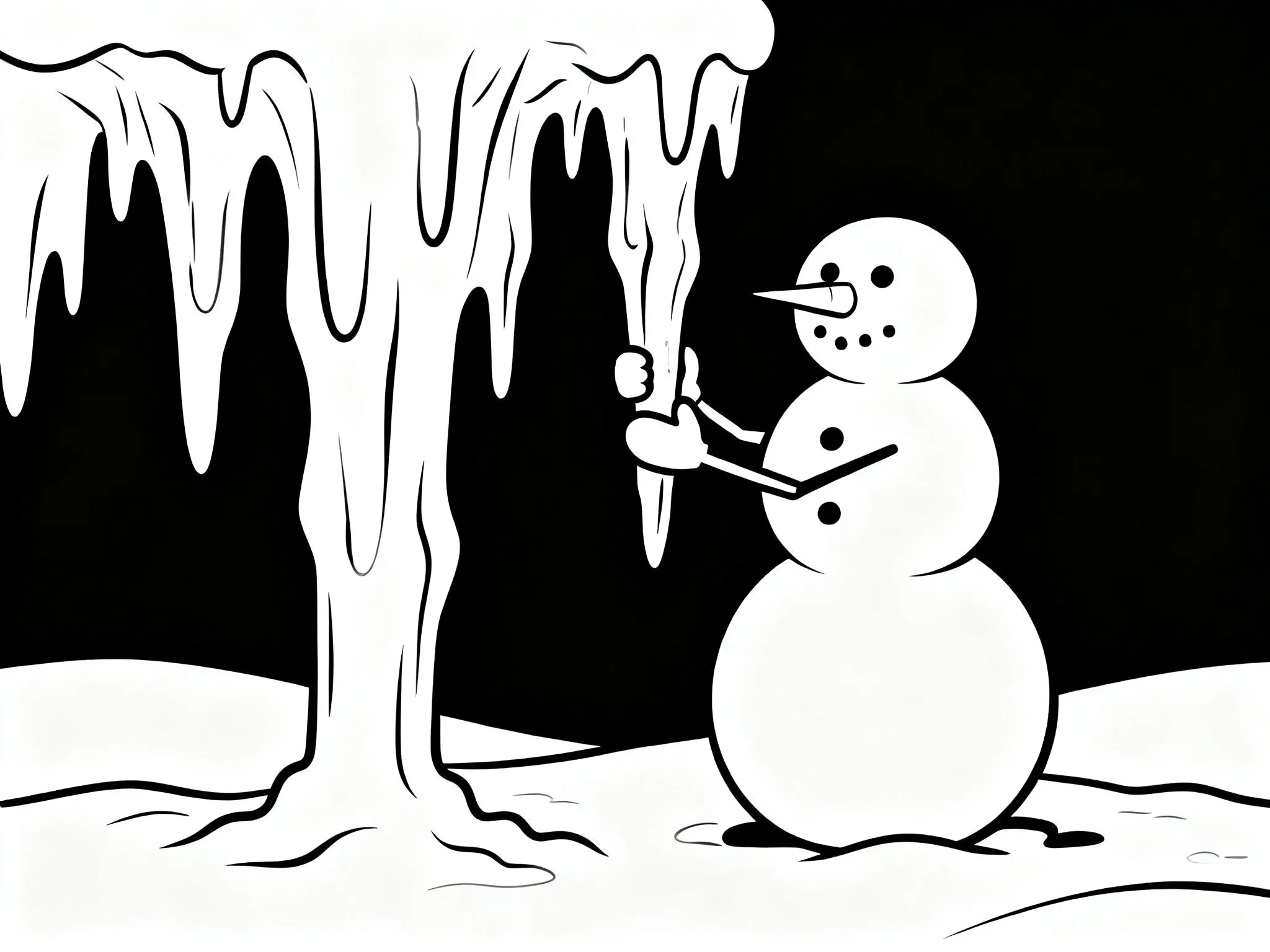 Snowman with Icicle