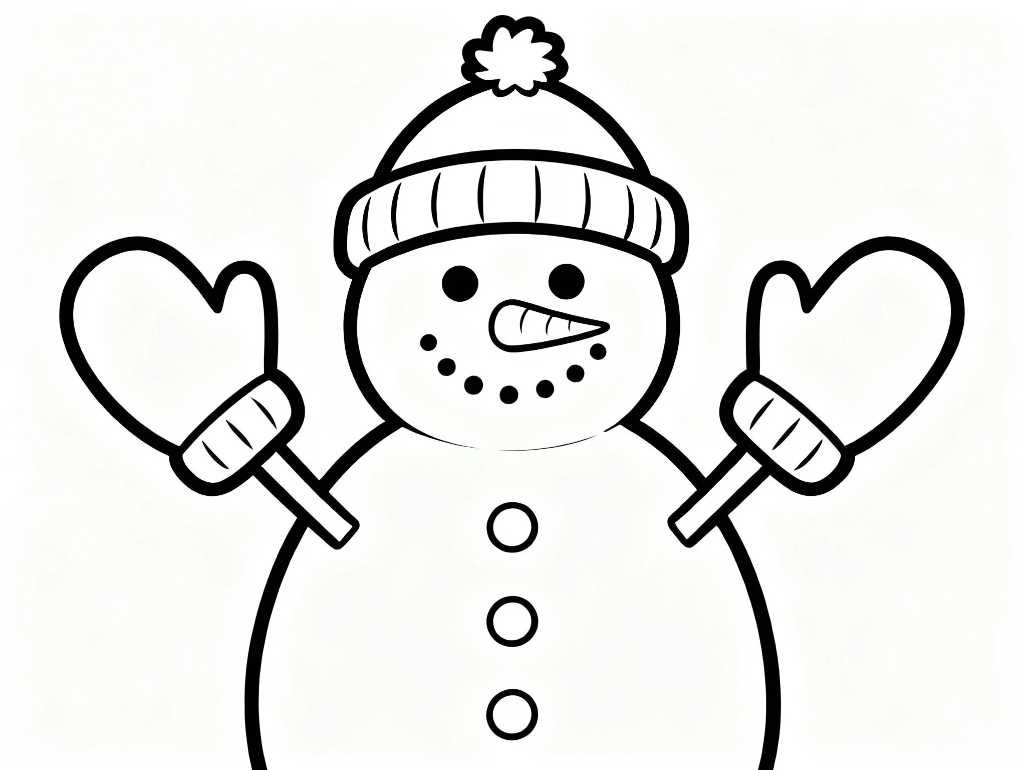 Snowman Wearing Mittens