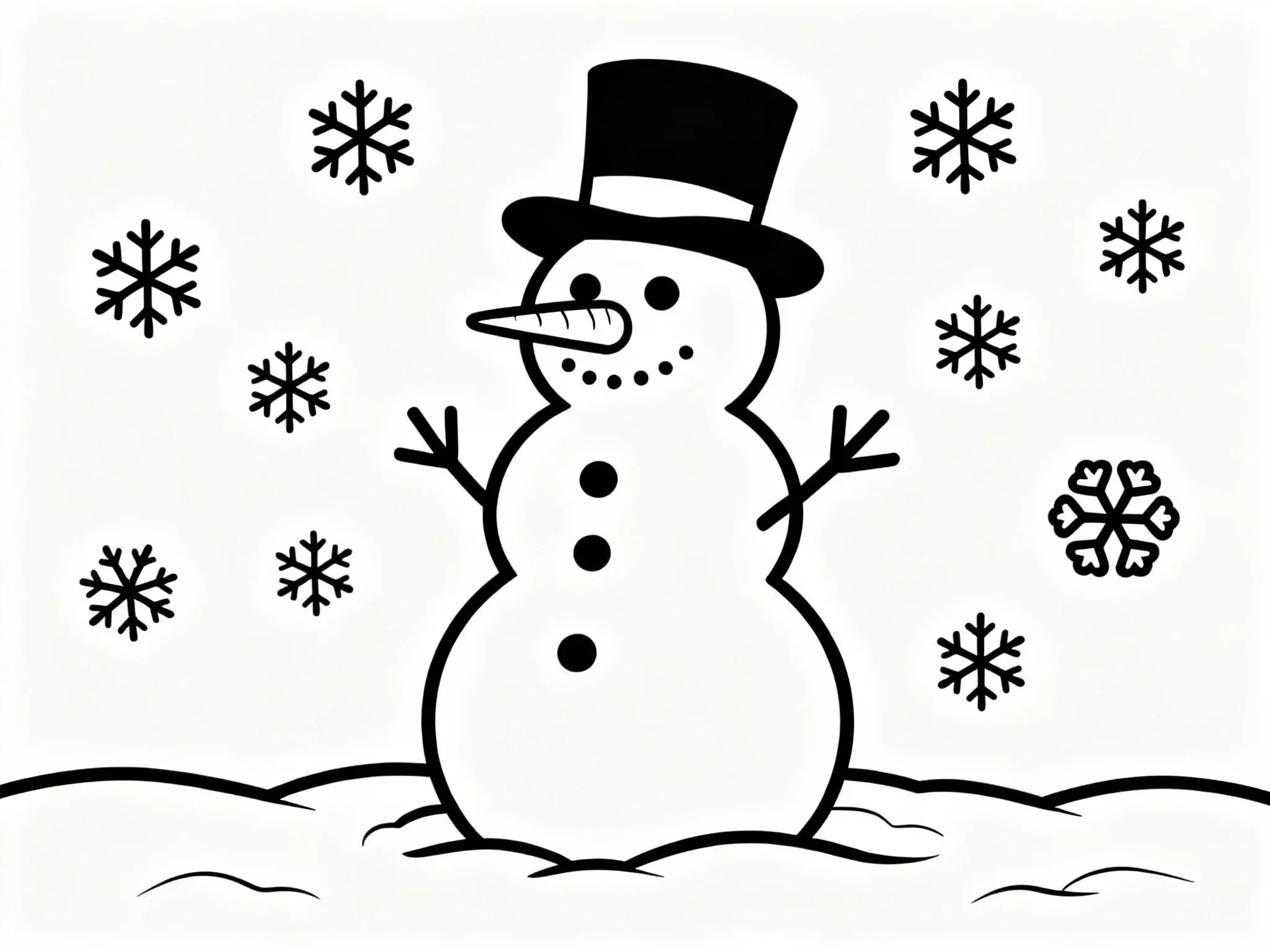 Snowman and Snowflakes