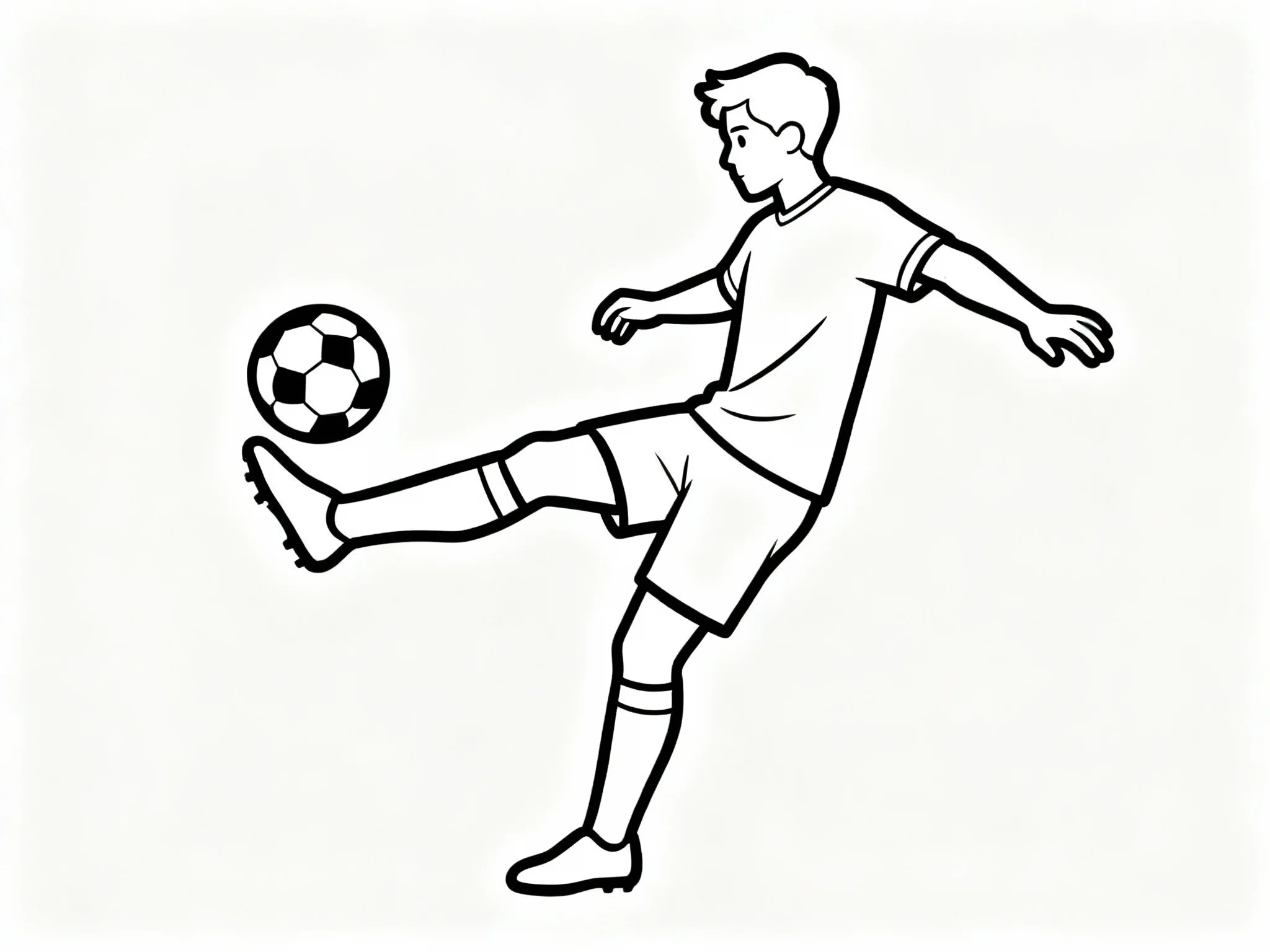 Player Kicking from the Side