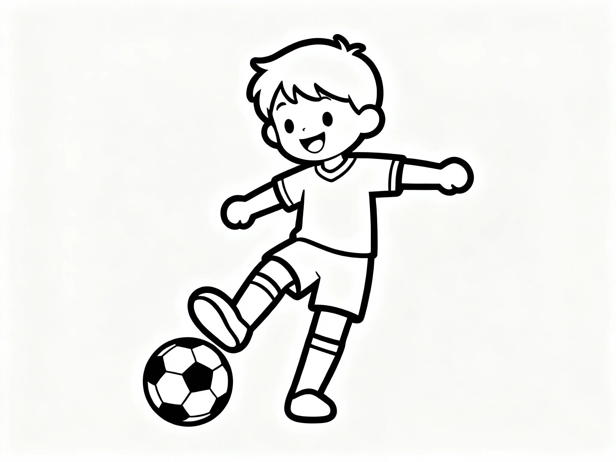 Little Player with Soccer Ball