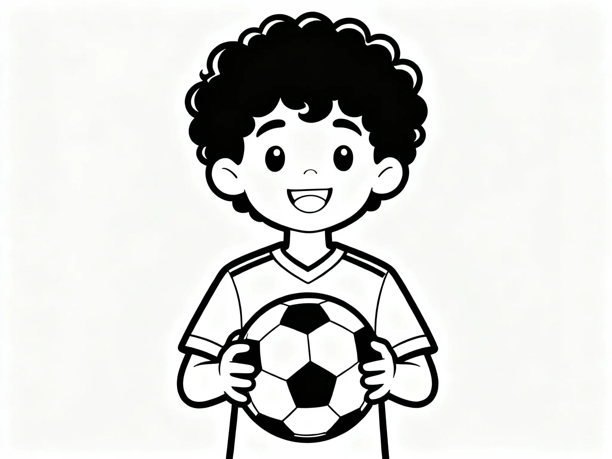 Player with Curly Hair and Ball