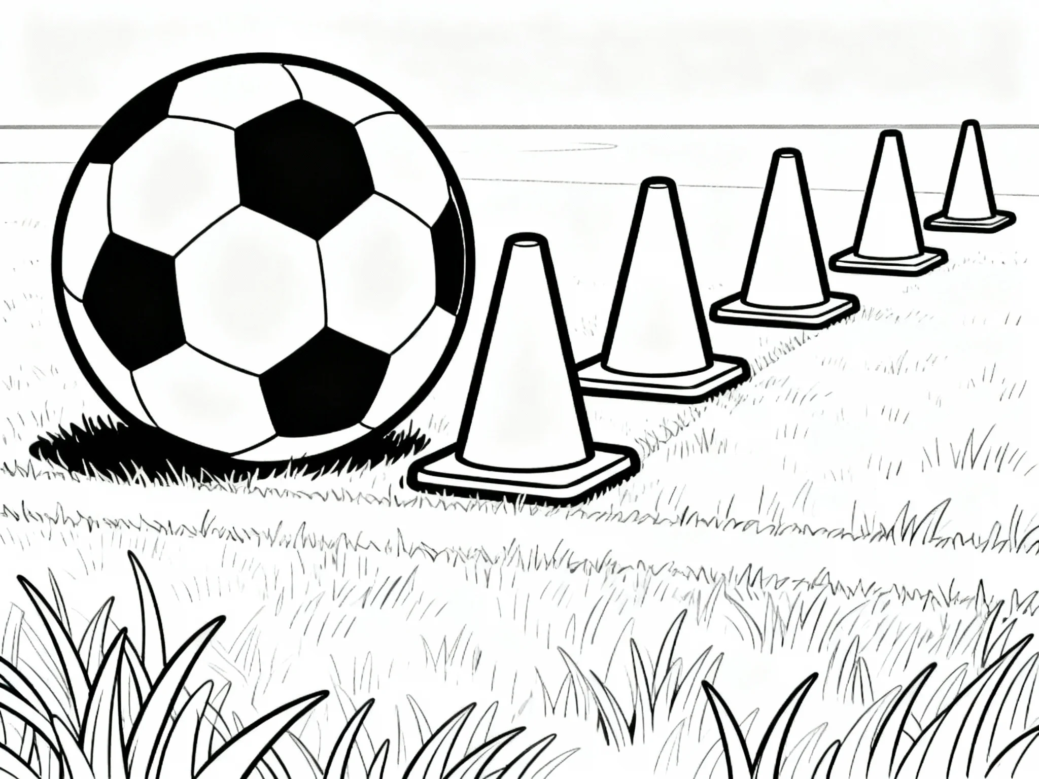 Soccer Training Cones and Ball