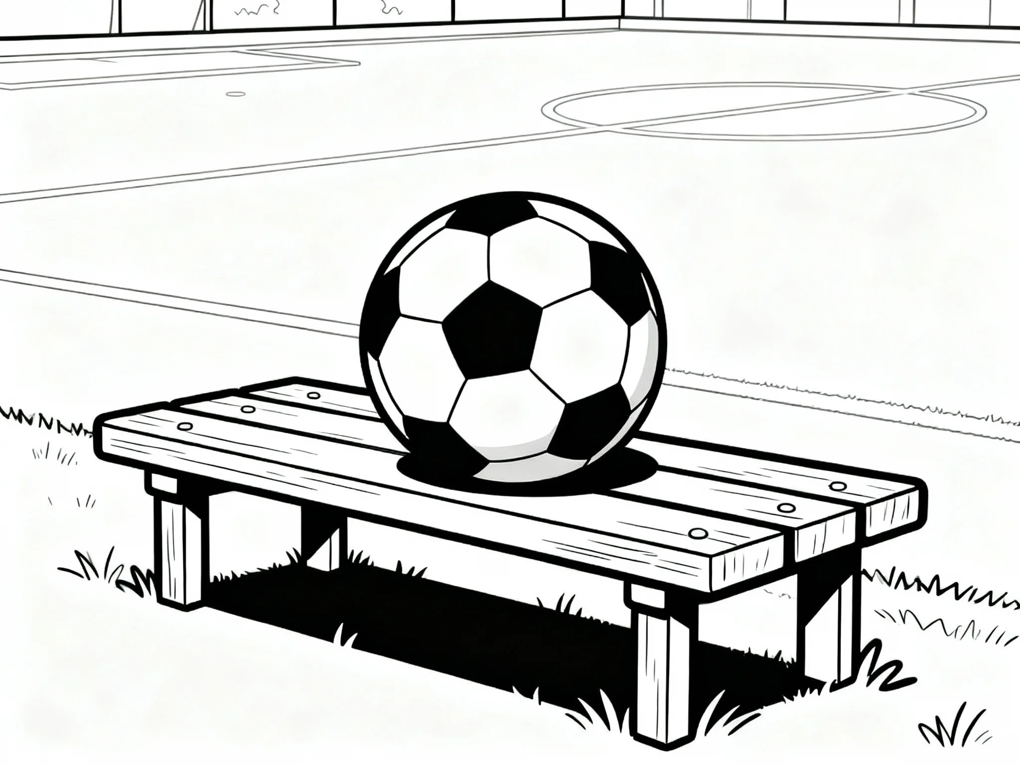 Soccer Ball on a Bench