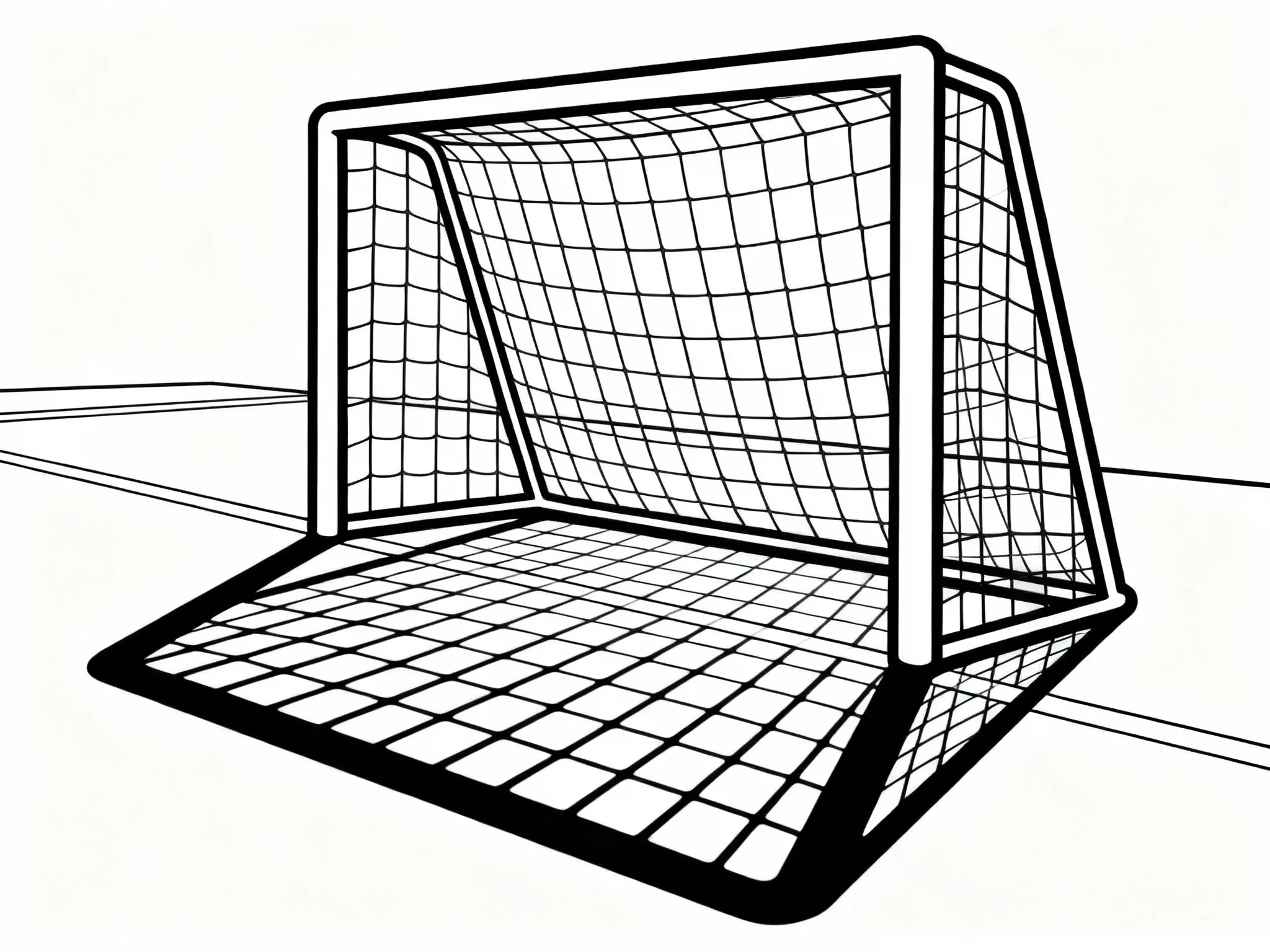Soccer Goal with Net Shadow