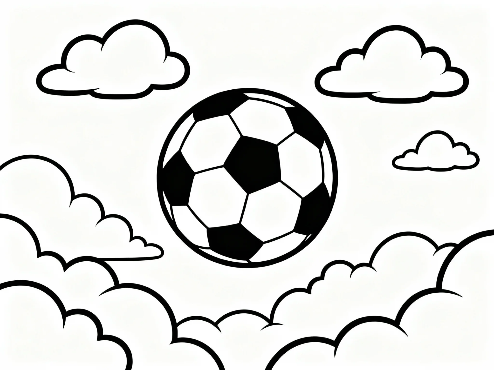 Soccer Ball with Clouds