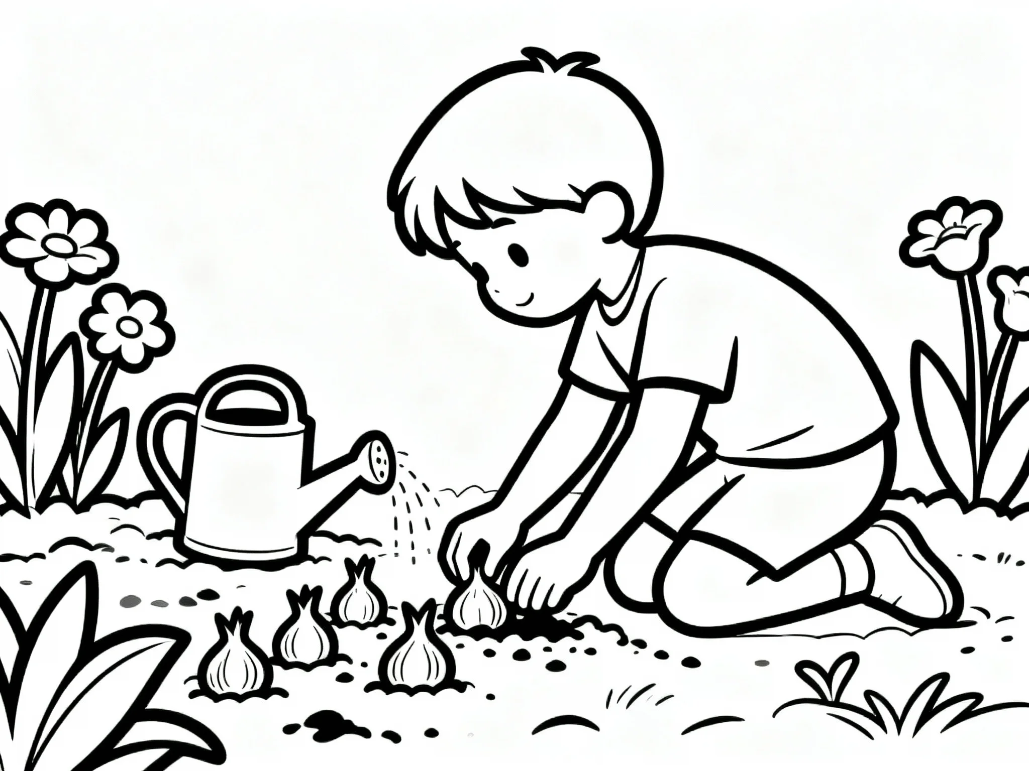 Little Girl Planting Seeds