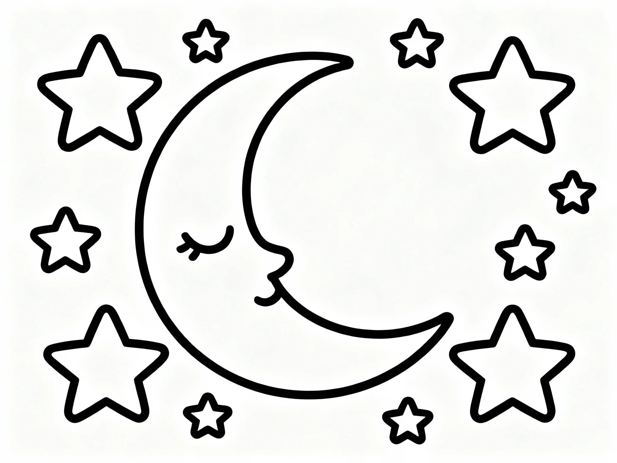 Sleeping Moon with Stars