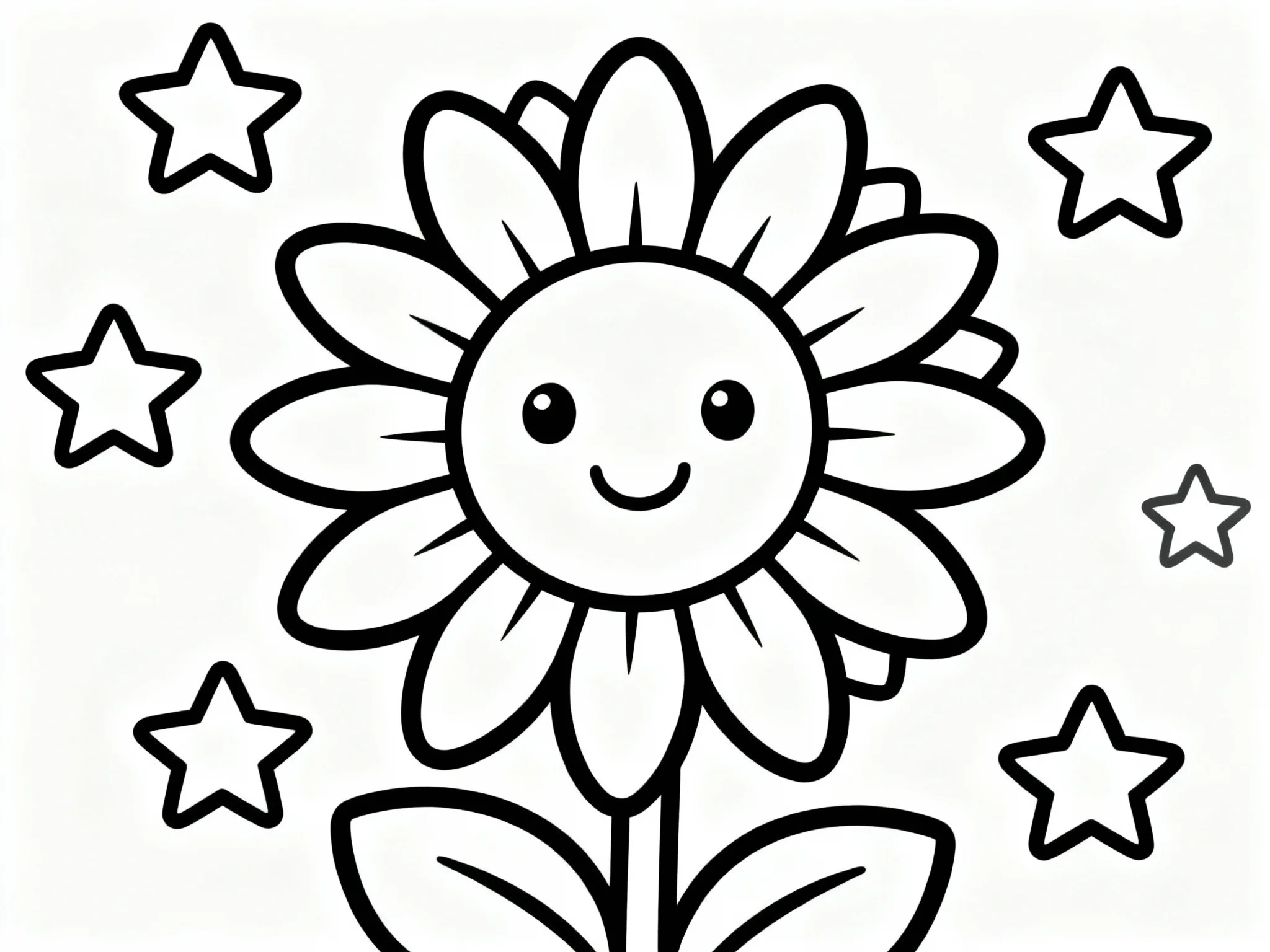 Sunflower coloring page preview