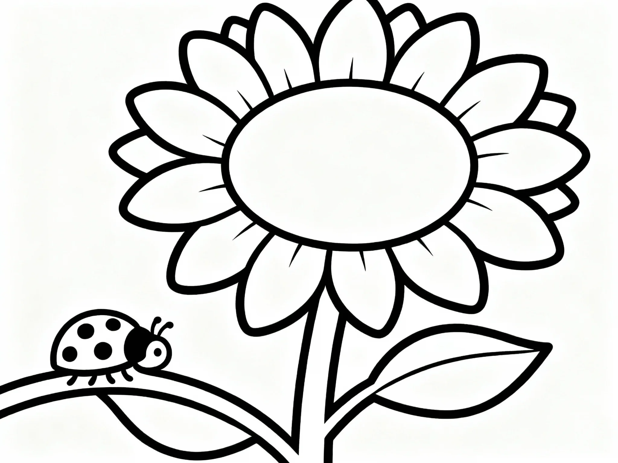 Sunflower with Ladybug