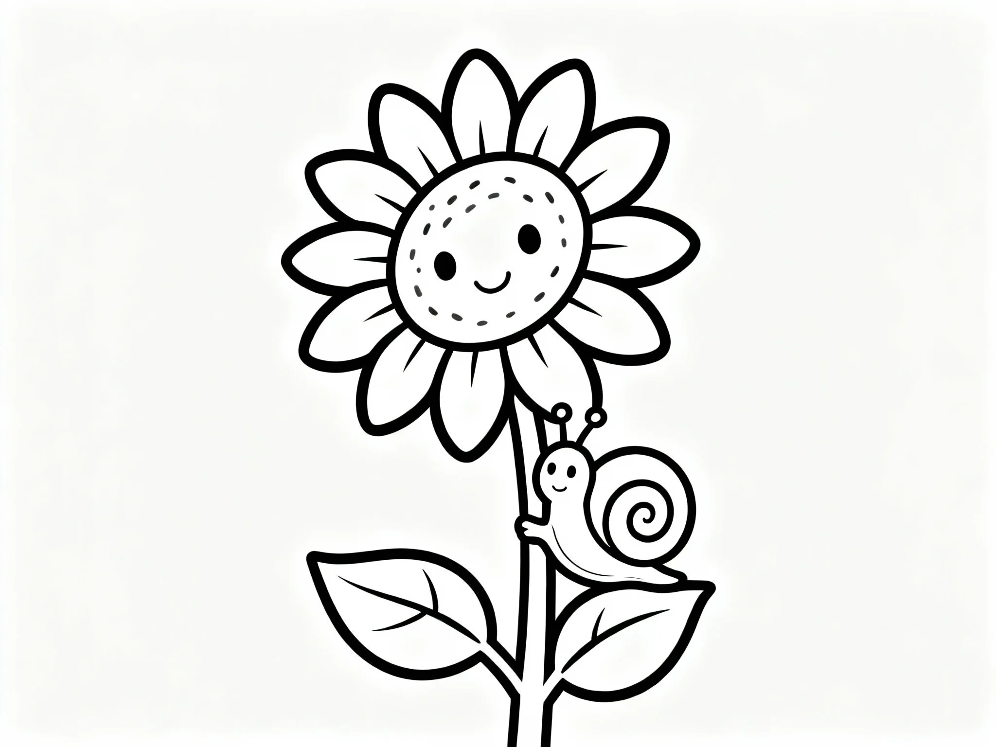 Sunflower with Snail