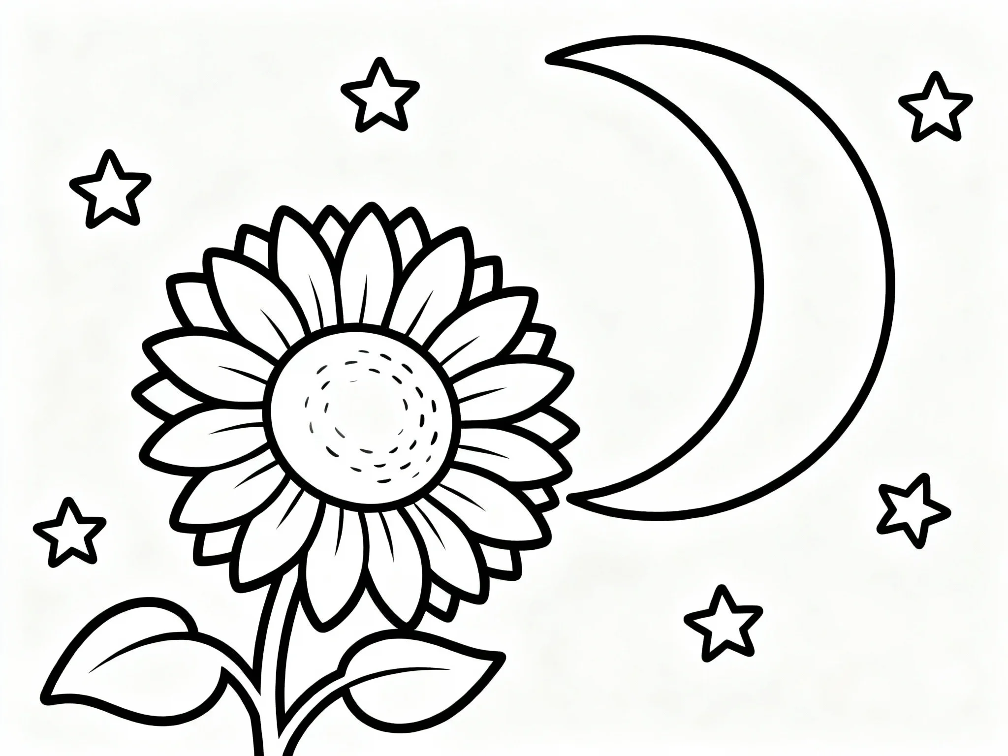 Sunflower with Moon