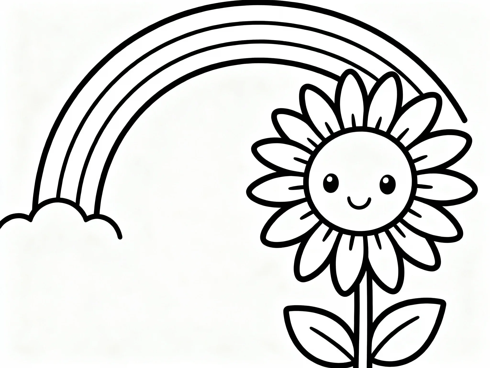 Sunflower with Rainbow