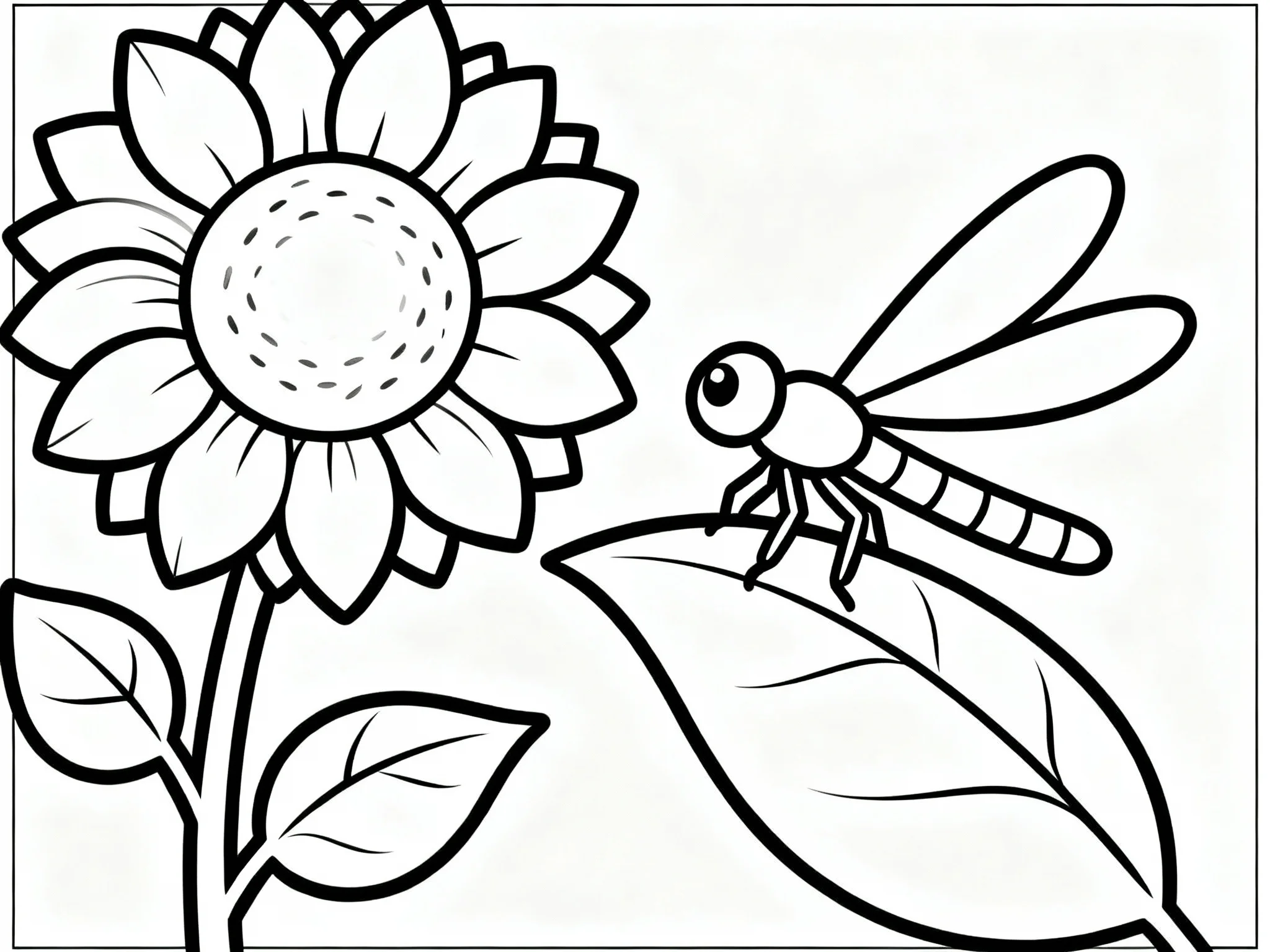 Sunflower with Dragonfly