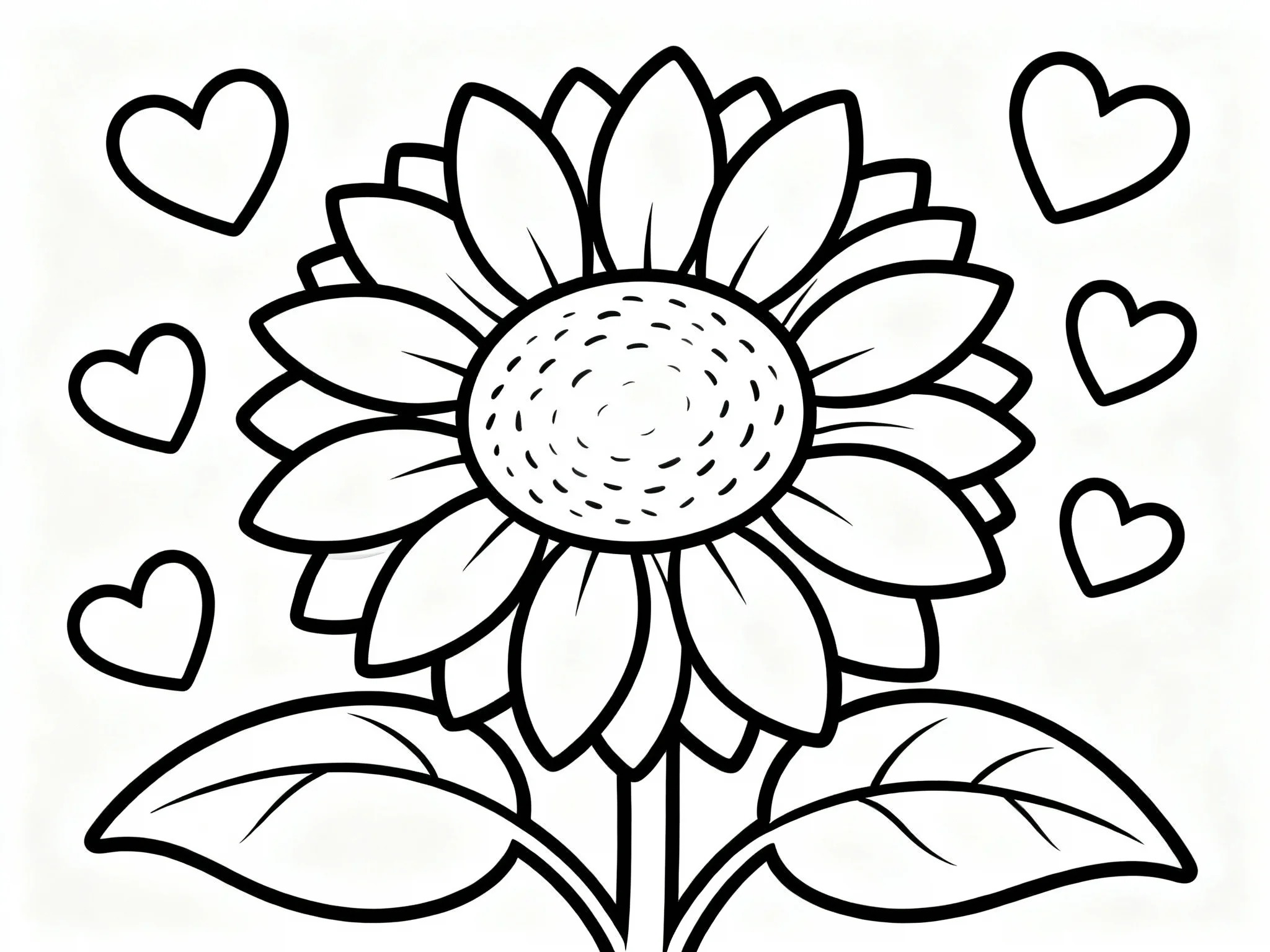 Sunflower with Hearts