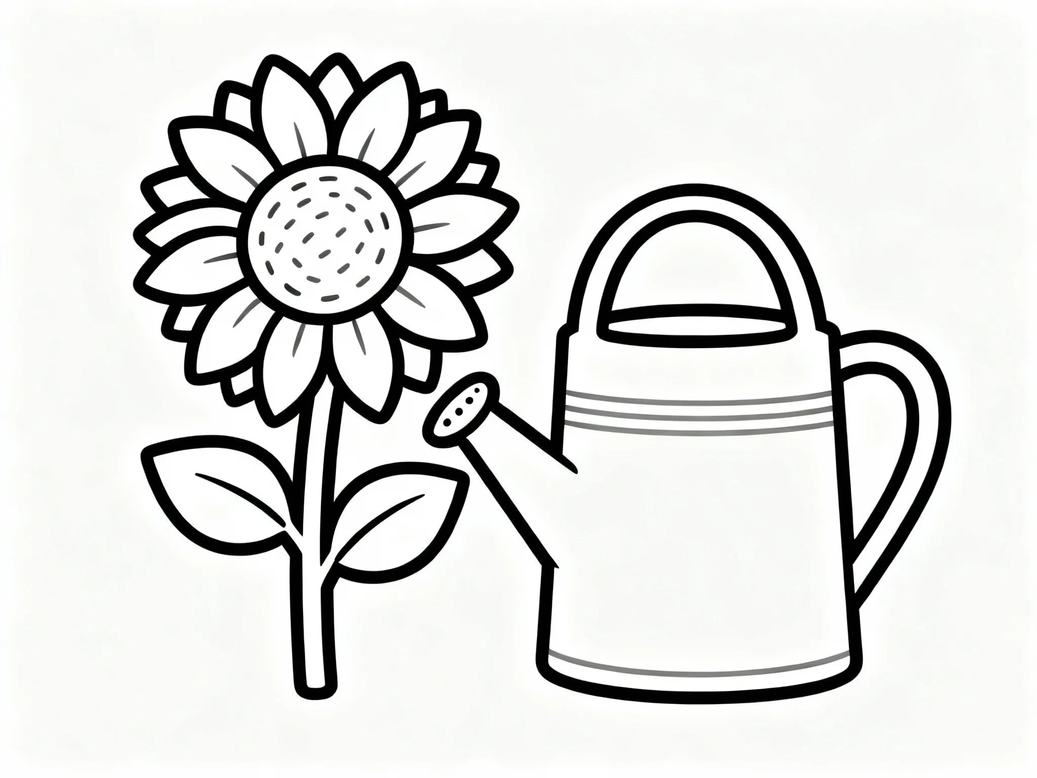 Sunflower with Watering Can