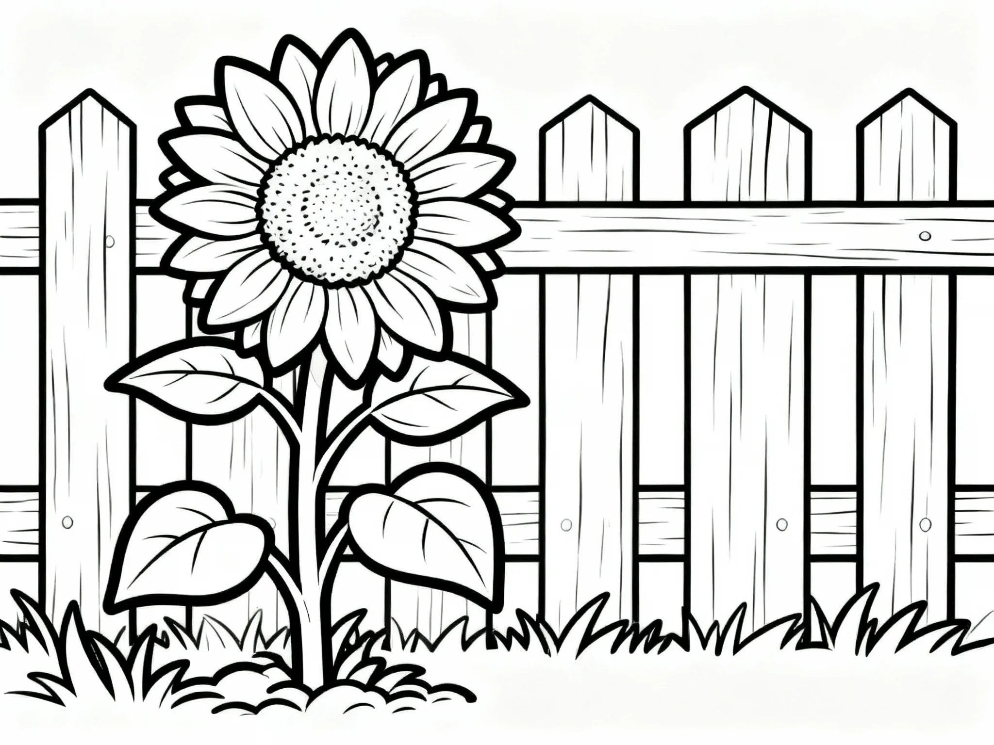 Sunflower with Fence