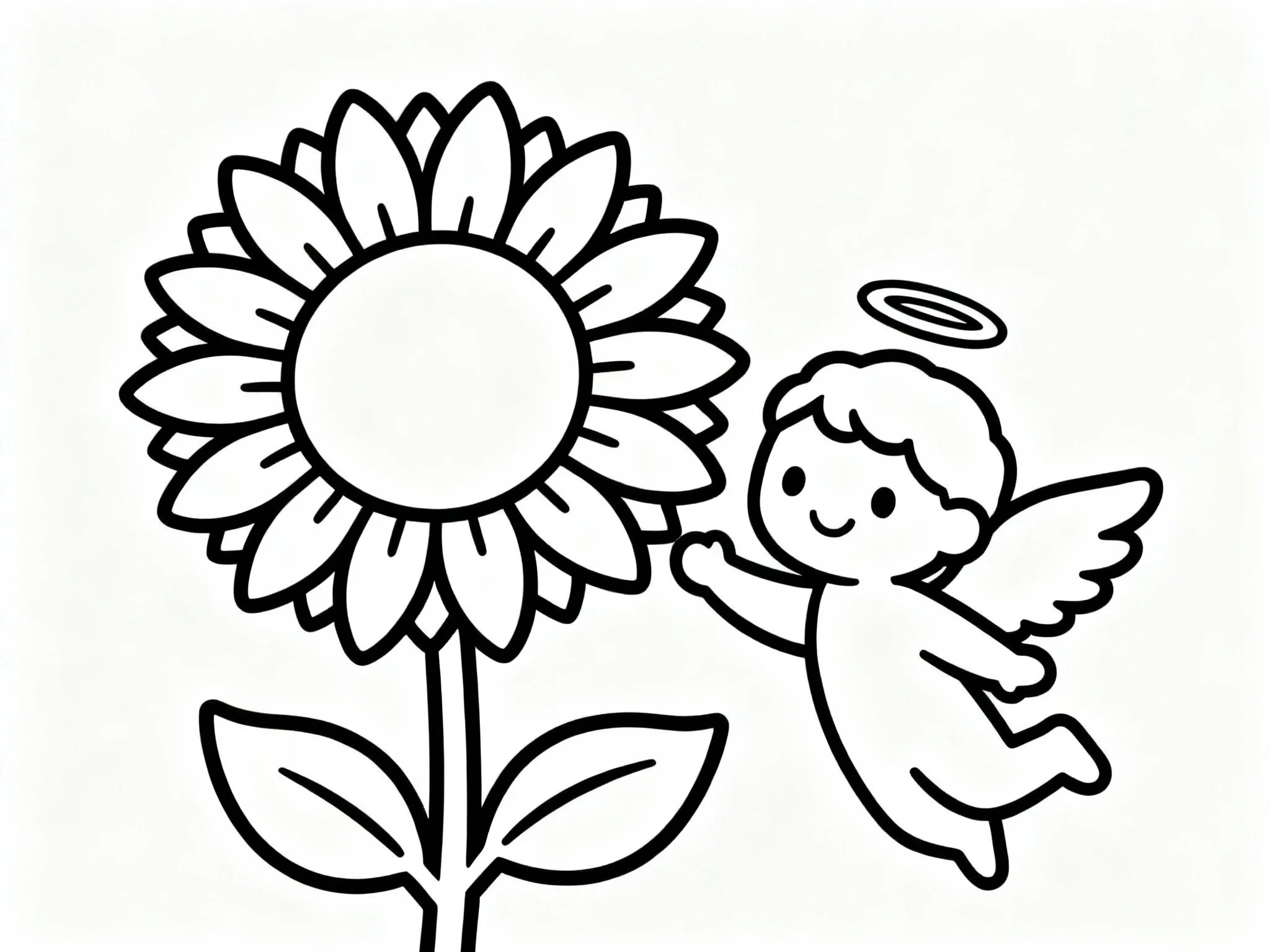 Sunflower with Cherub