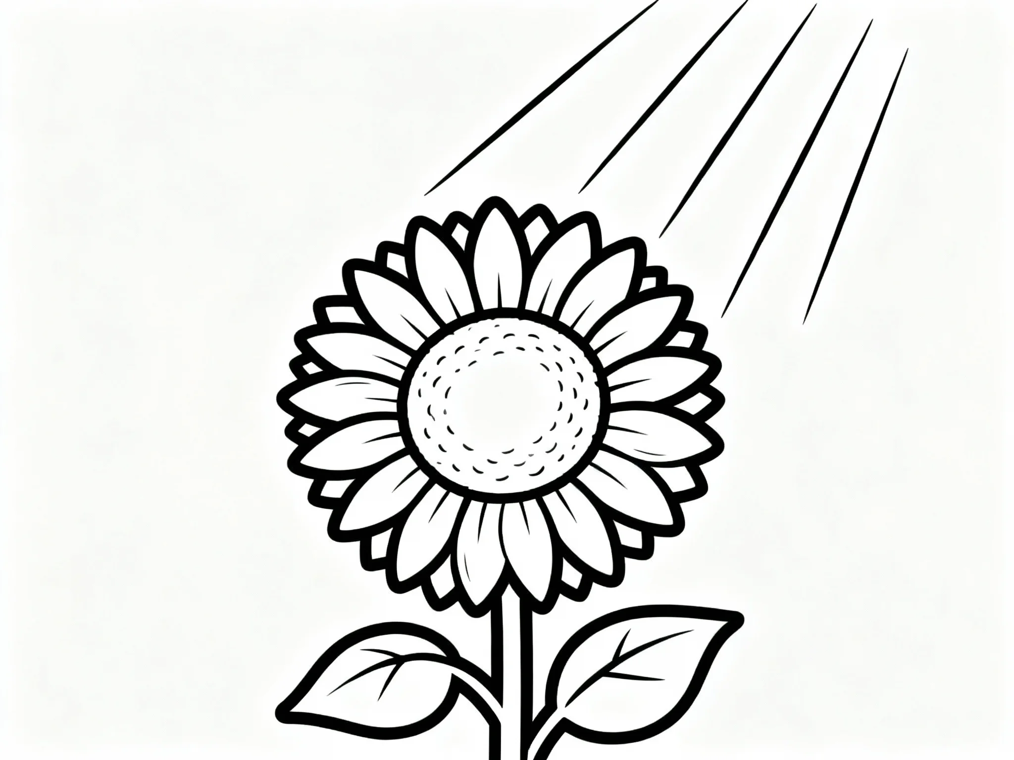 Sunflower in Sunlight Rays