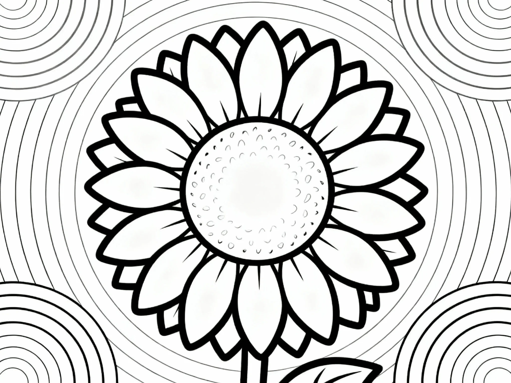 Sunflower with Circles