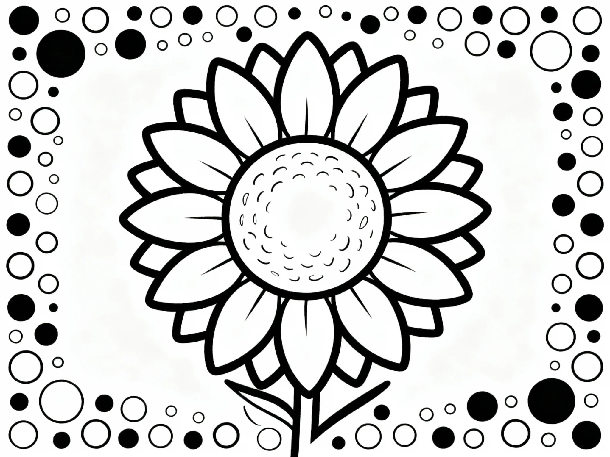 Sunflower with Dots Pattern