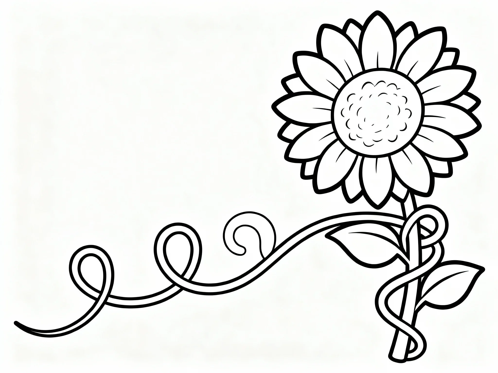 Sunflower with Winding Vine