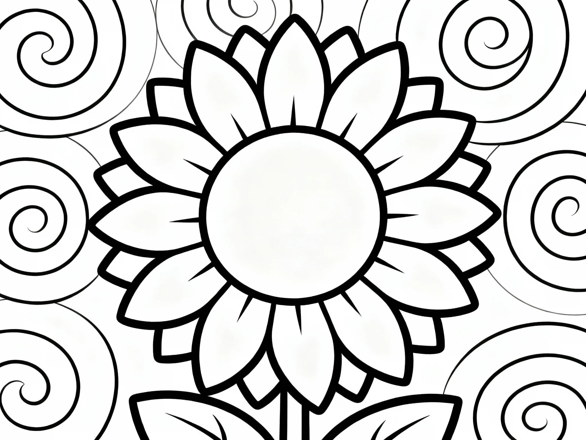 Sunflower with Swirly Background