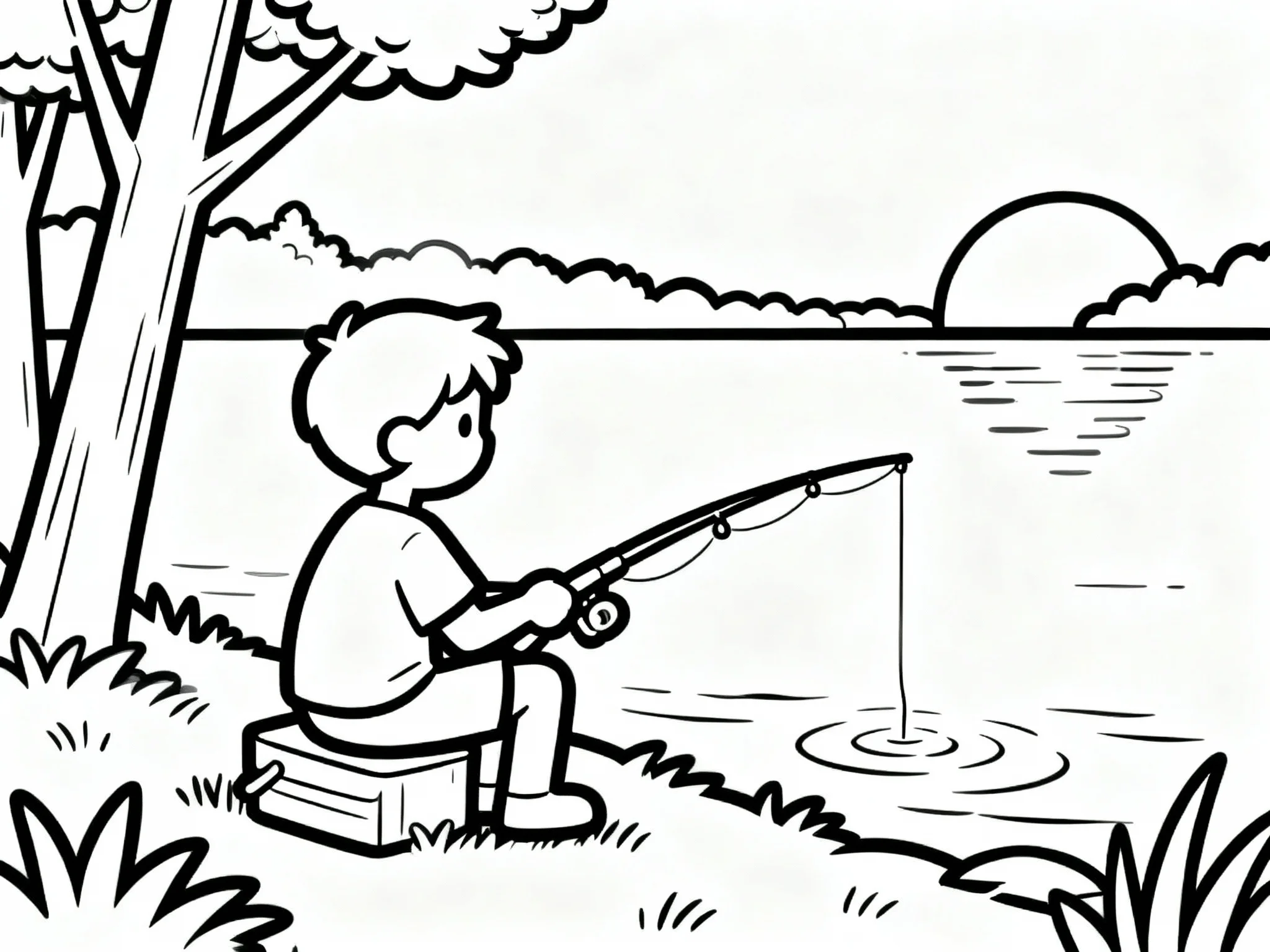 Fishing by the Lake