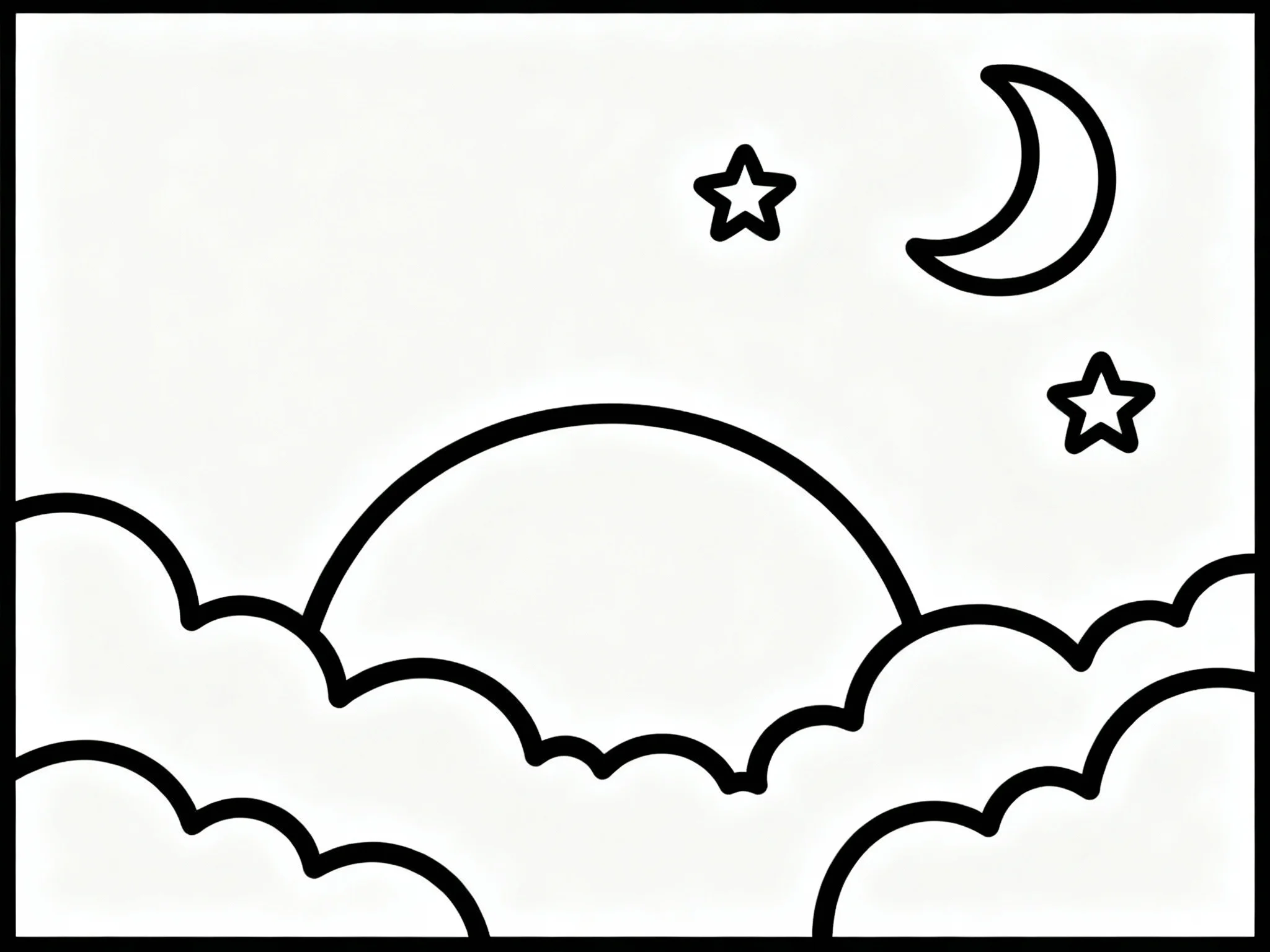 Moon and Stars Sunset