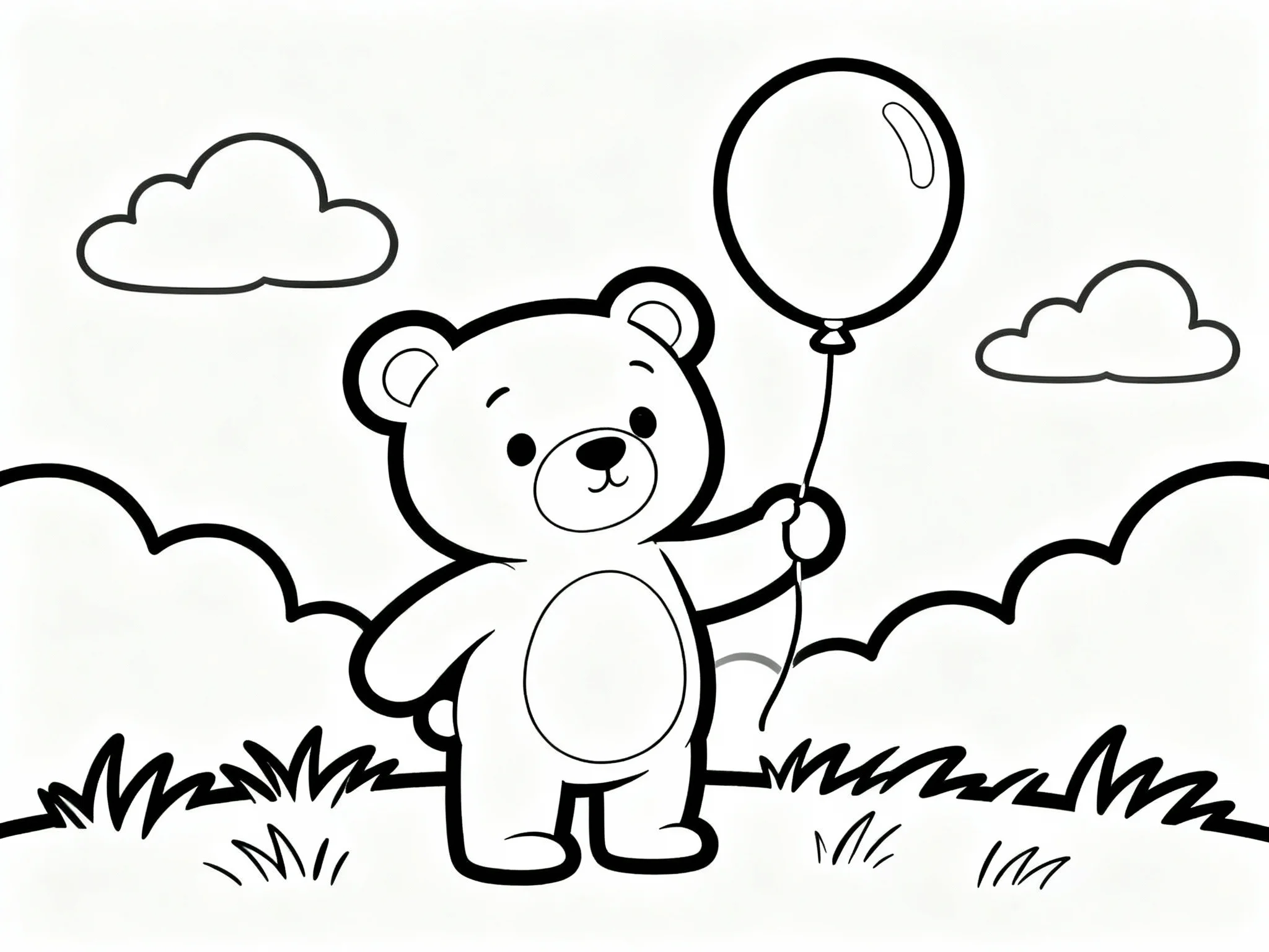 Teddy Bear Holding a Balloon