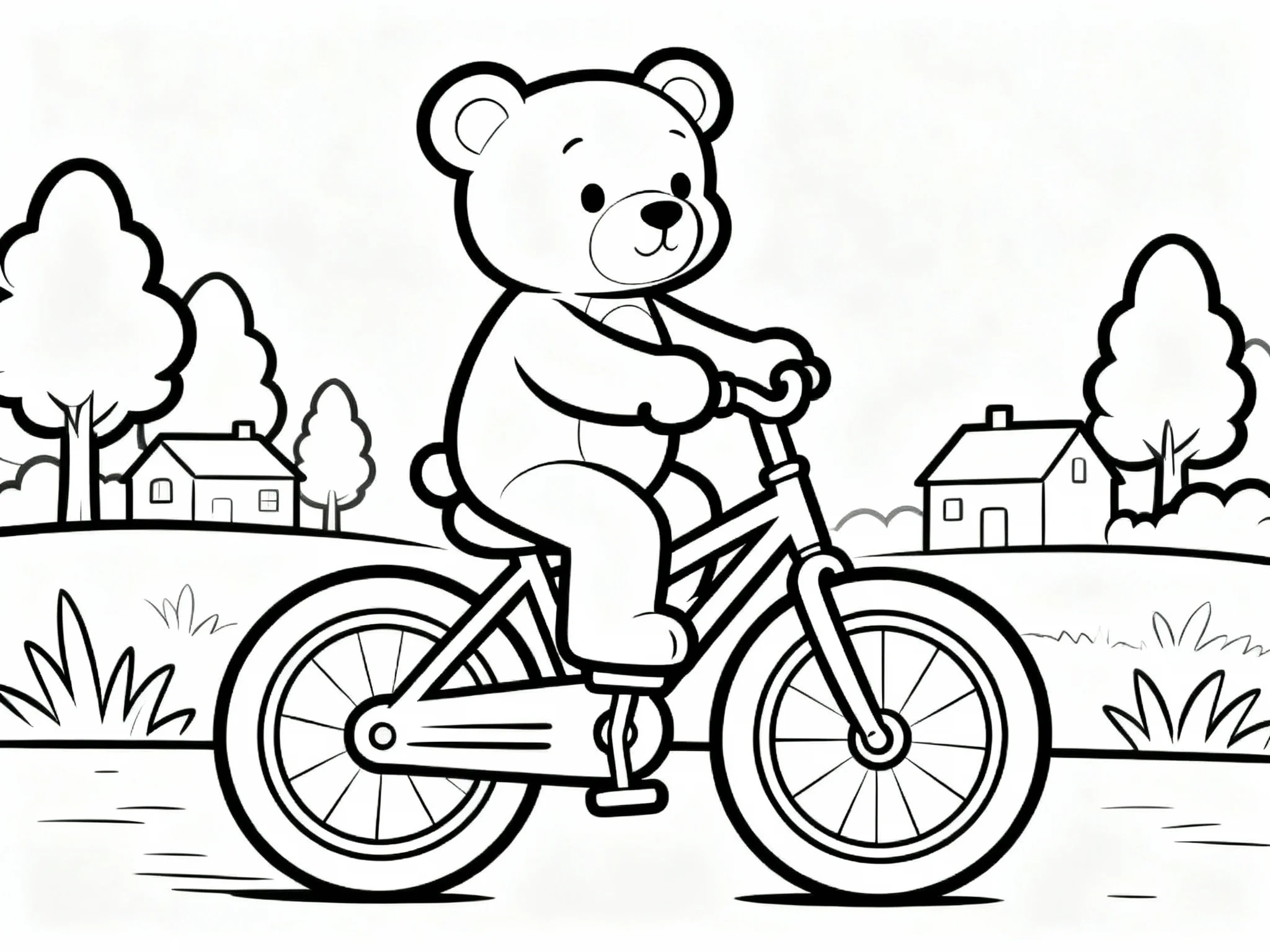 Teddy Bear Riding a Bicycle