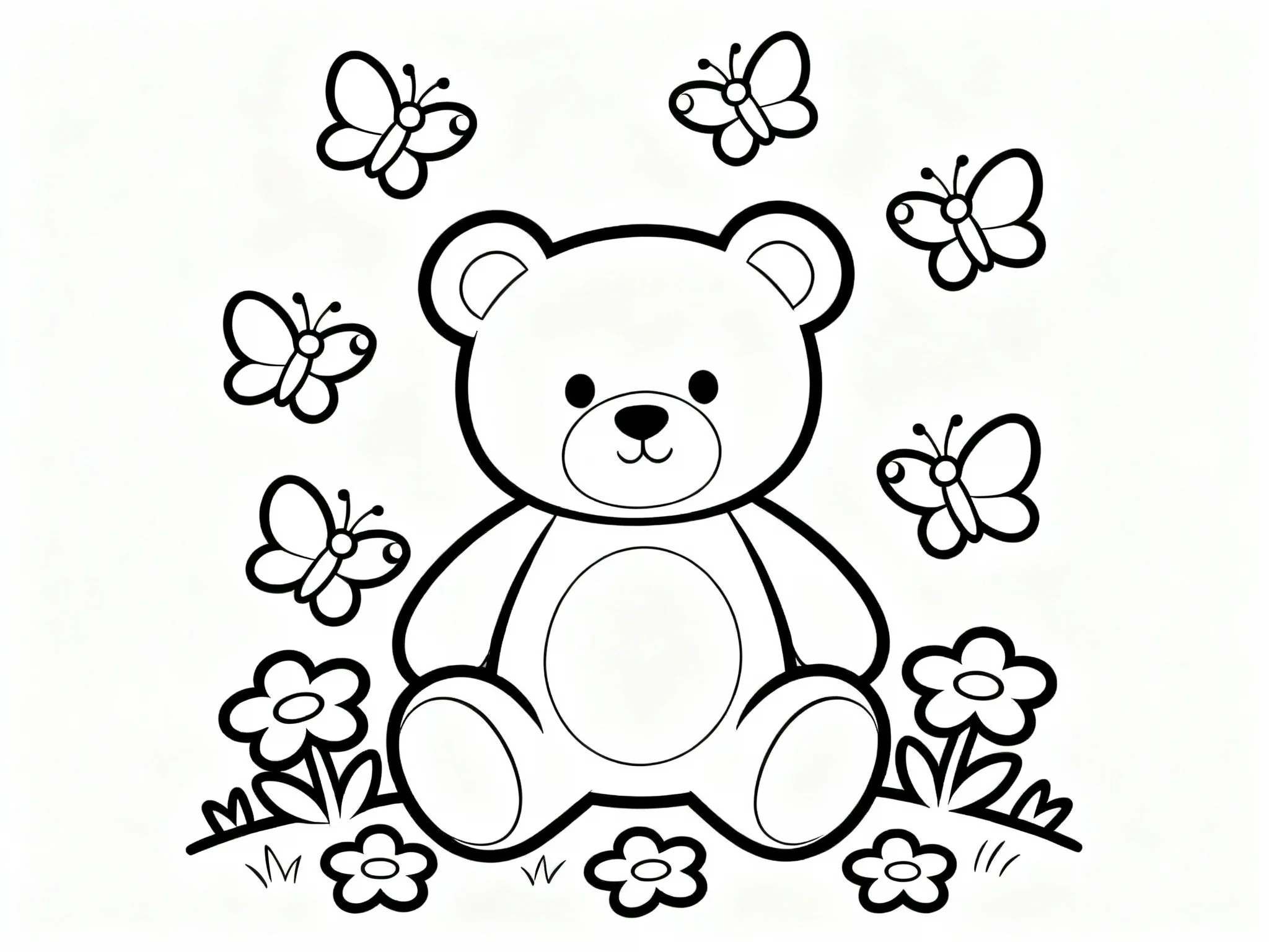 Teddy Bear with Butterfly Friends