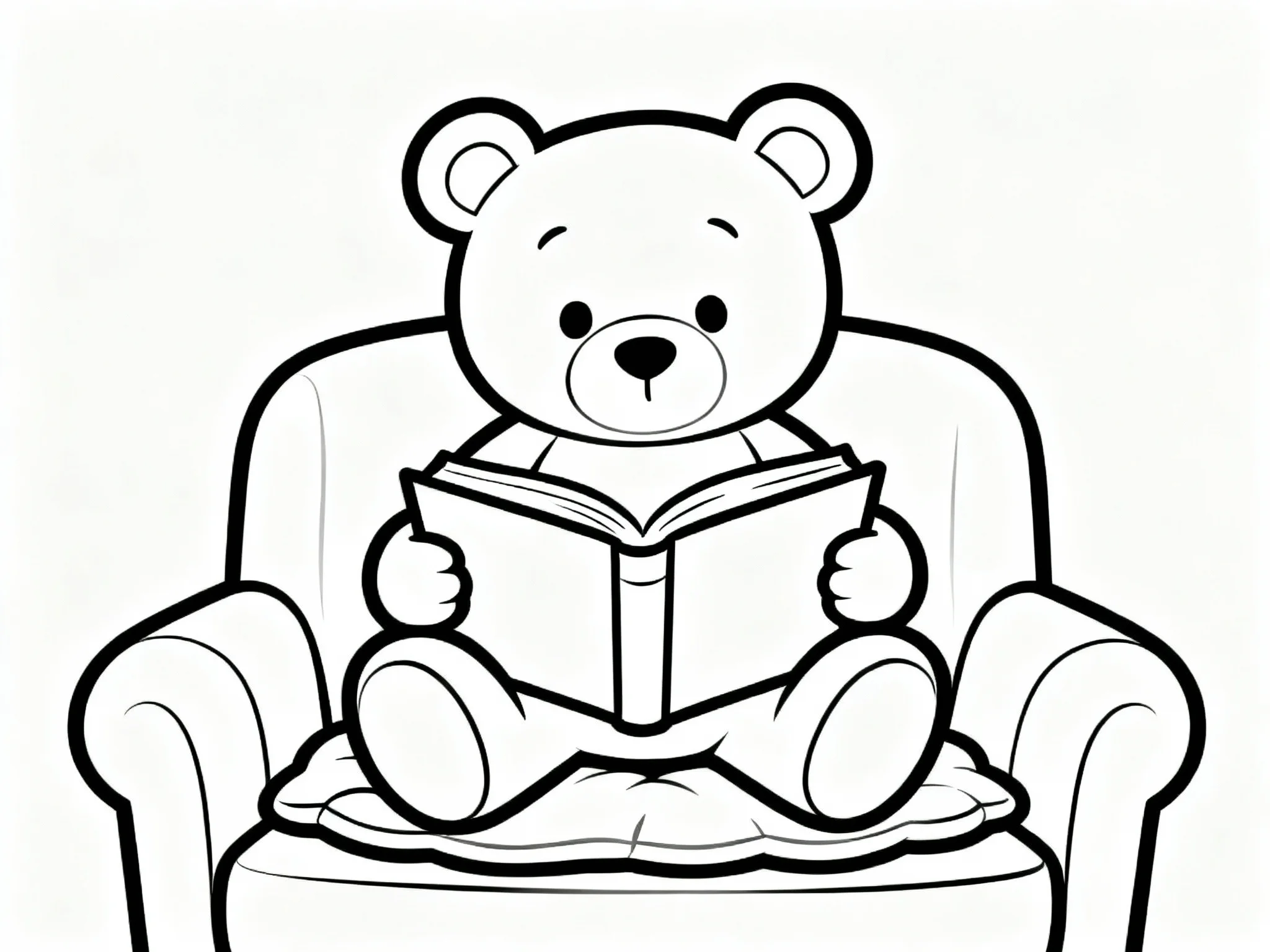 Teddy Bear Reading a Book