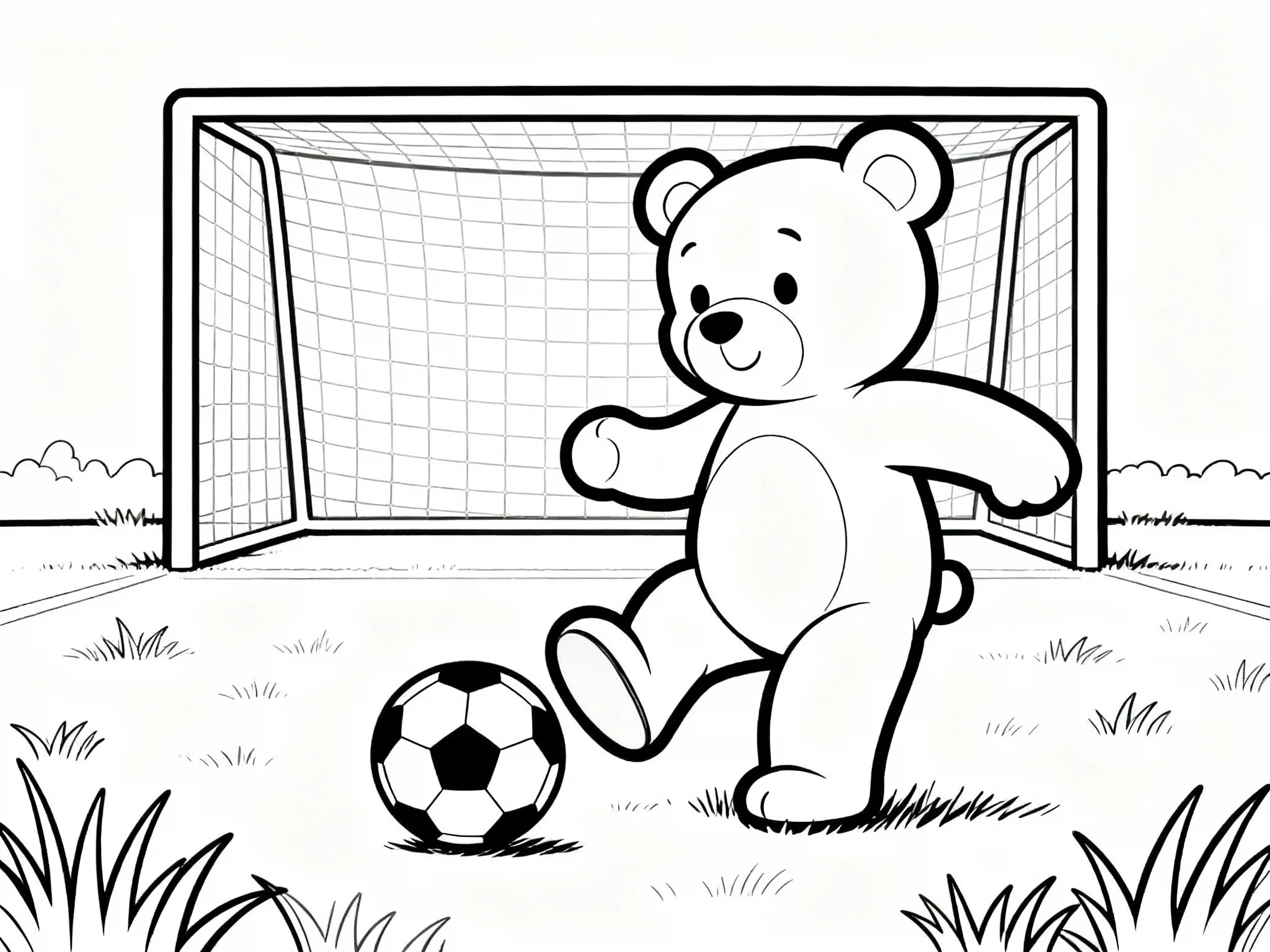 Teddy Bear Playing Soccer