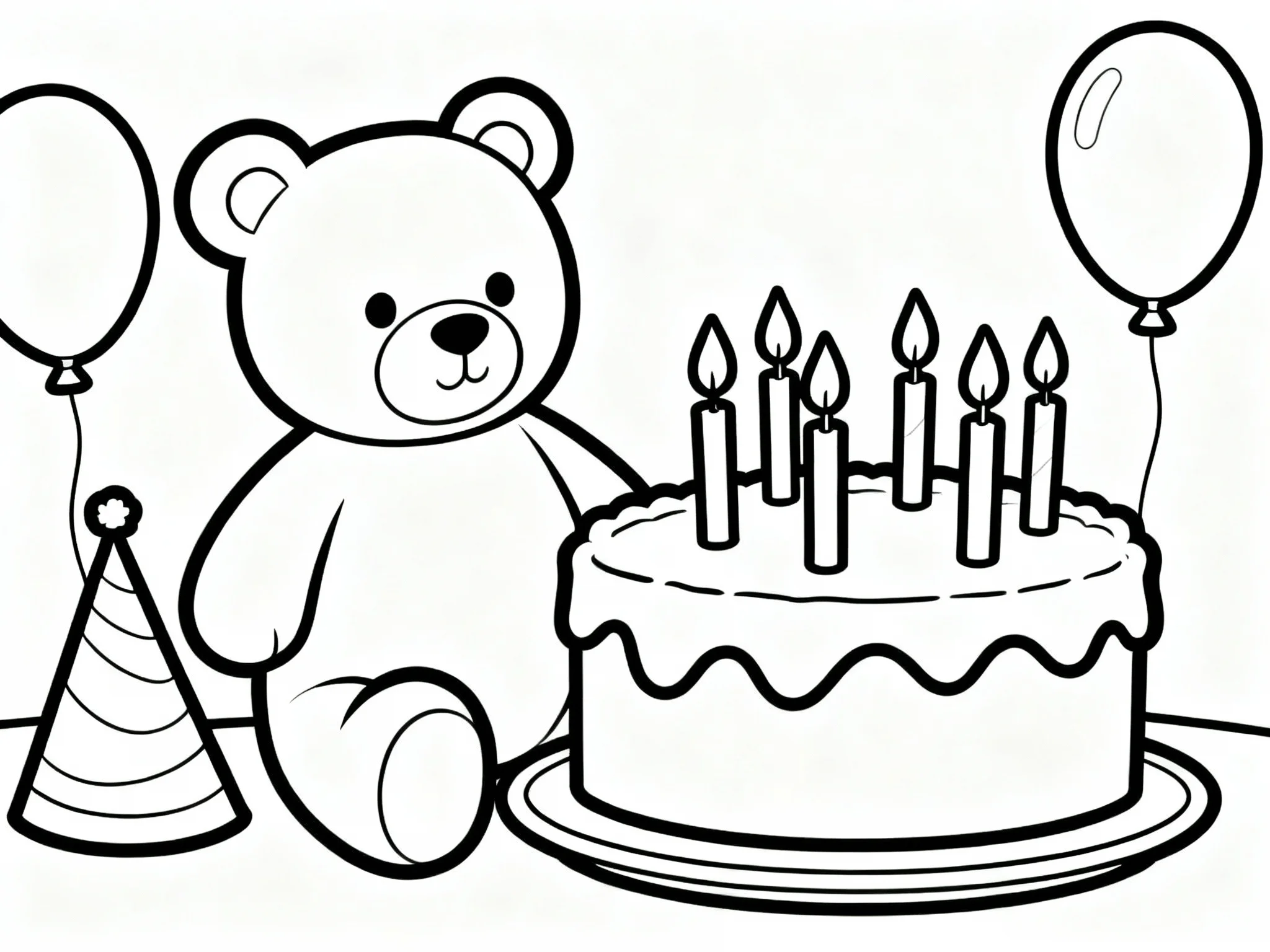 Teddy Bear with Birthday Cake