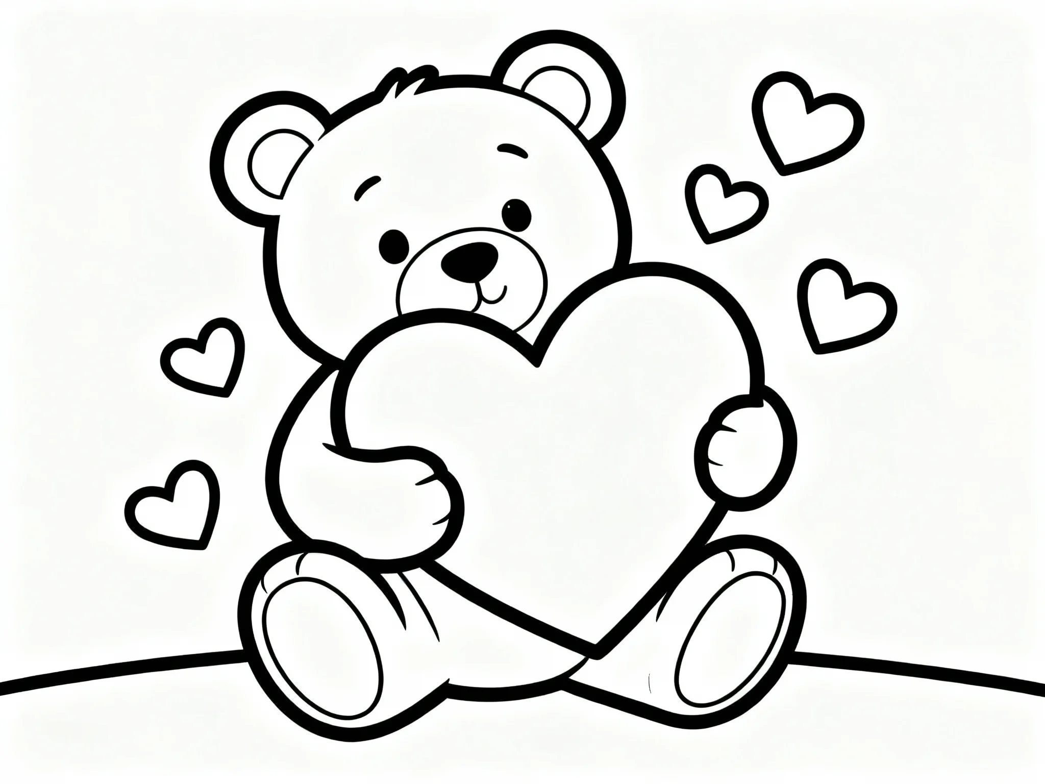 Teddy Bear Hugging a Heart