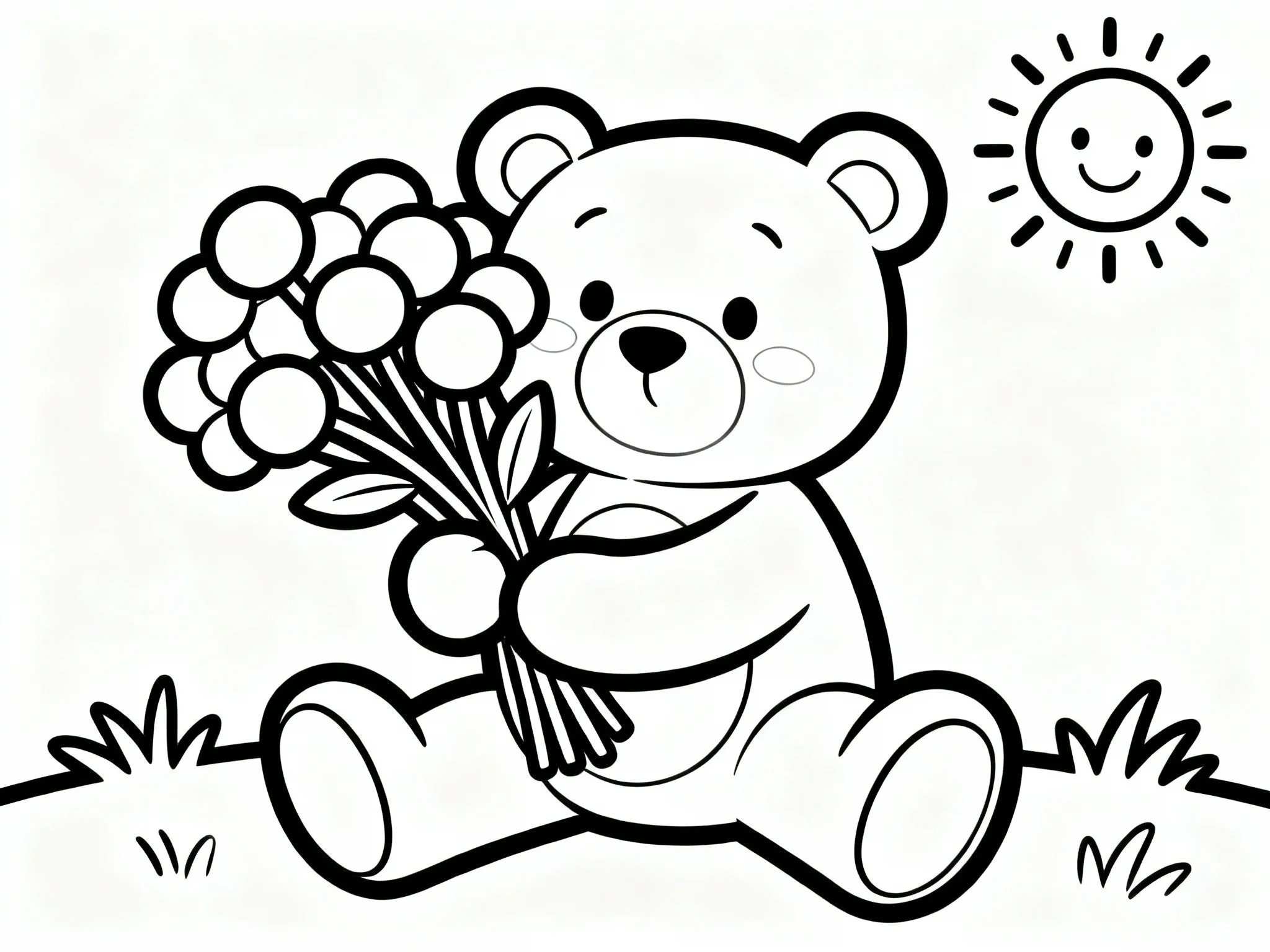 Teddy Bear with Flowers