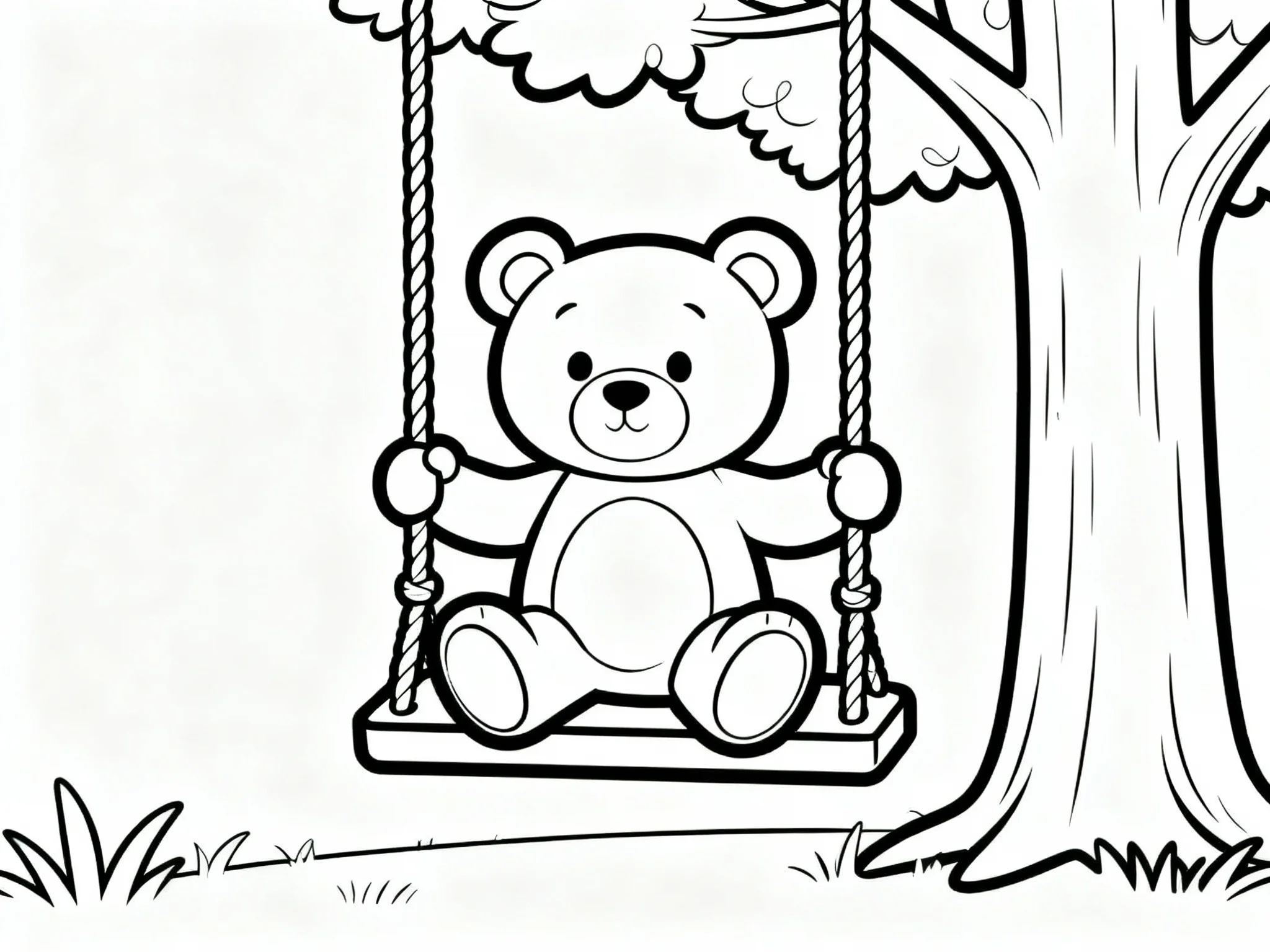 Teddy Bear on a Swing